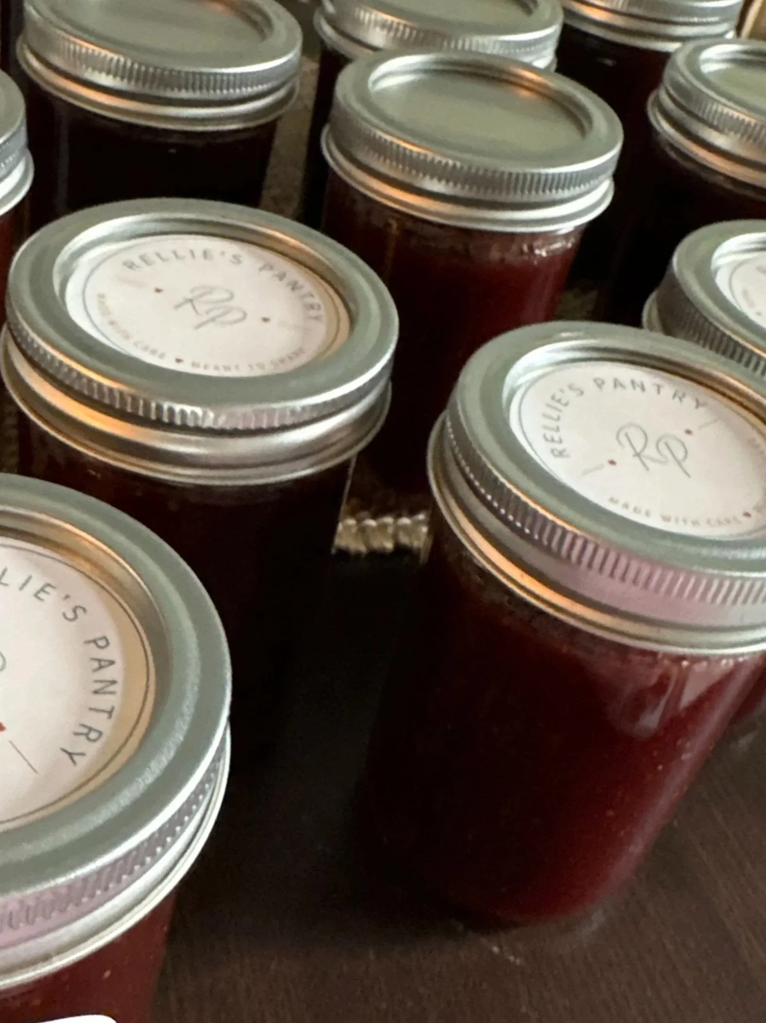 Jars of Rellie's Pantry Small Batch strawberry jam made with Ontario strawberries