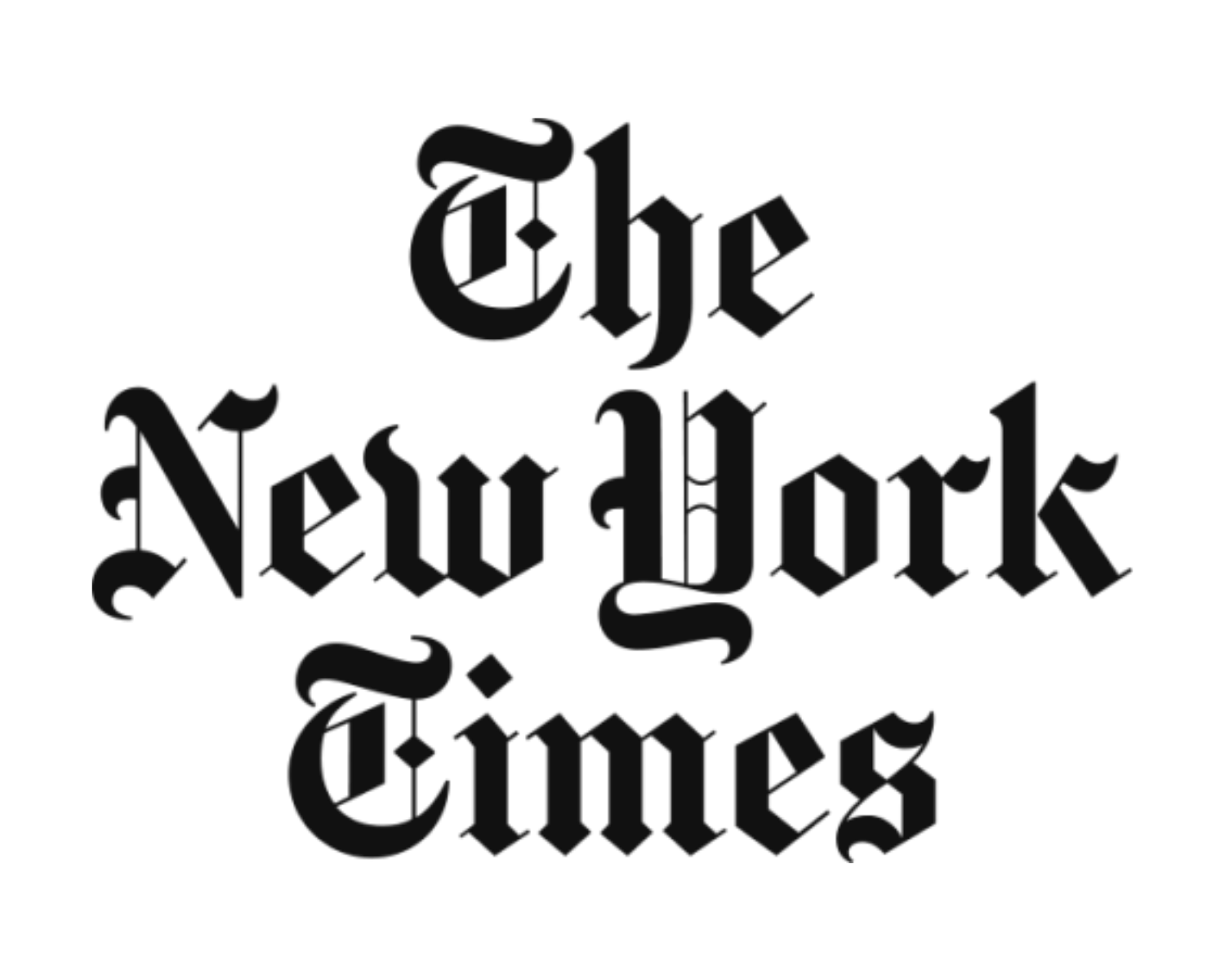 Logo of The New York Times featuring black gothic text on a transparent background.