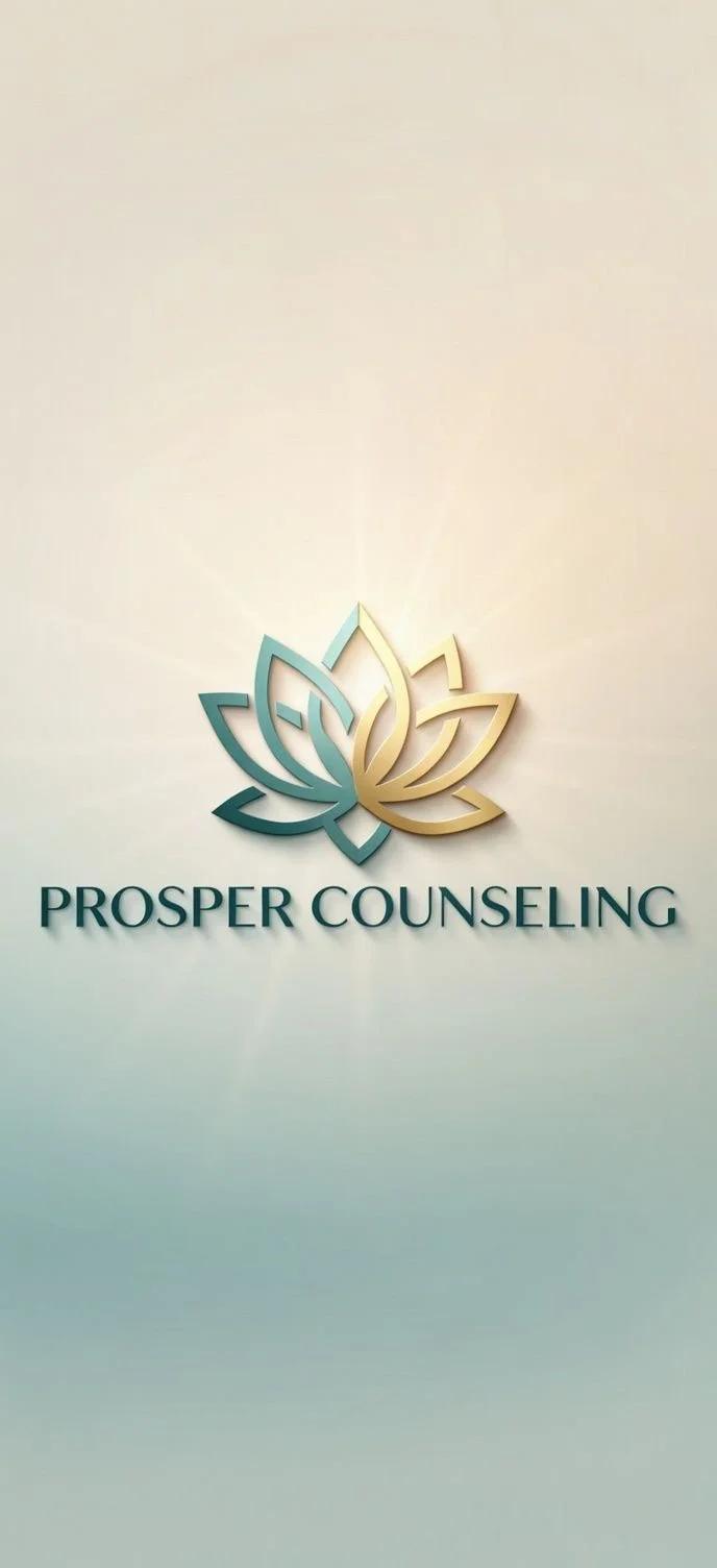Logo of Prosper Counseling with a stylized lotus flower and the text 'Prosper Counseling' beneath it.