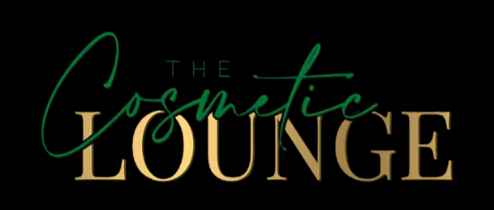 Stylized text that reads 'The Cosmetica Lounge' with black background.