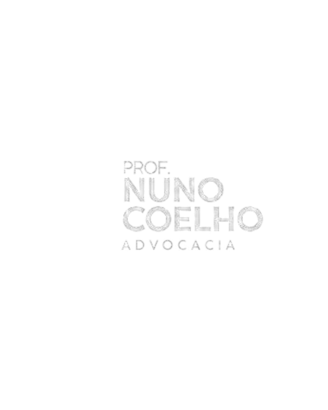 Logotipo com texto: Professor Nuno Coelho Advocacia, em tons de cinza.