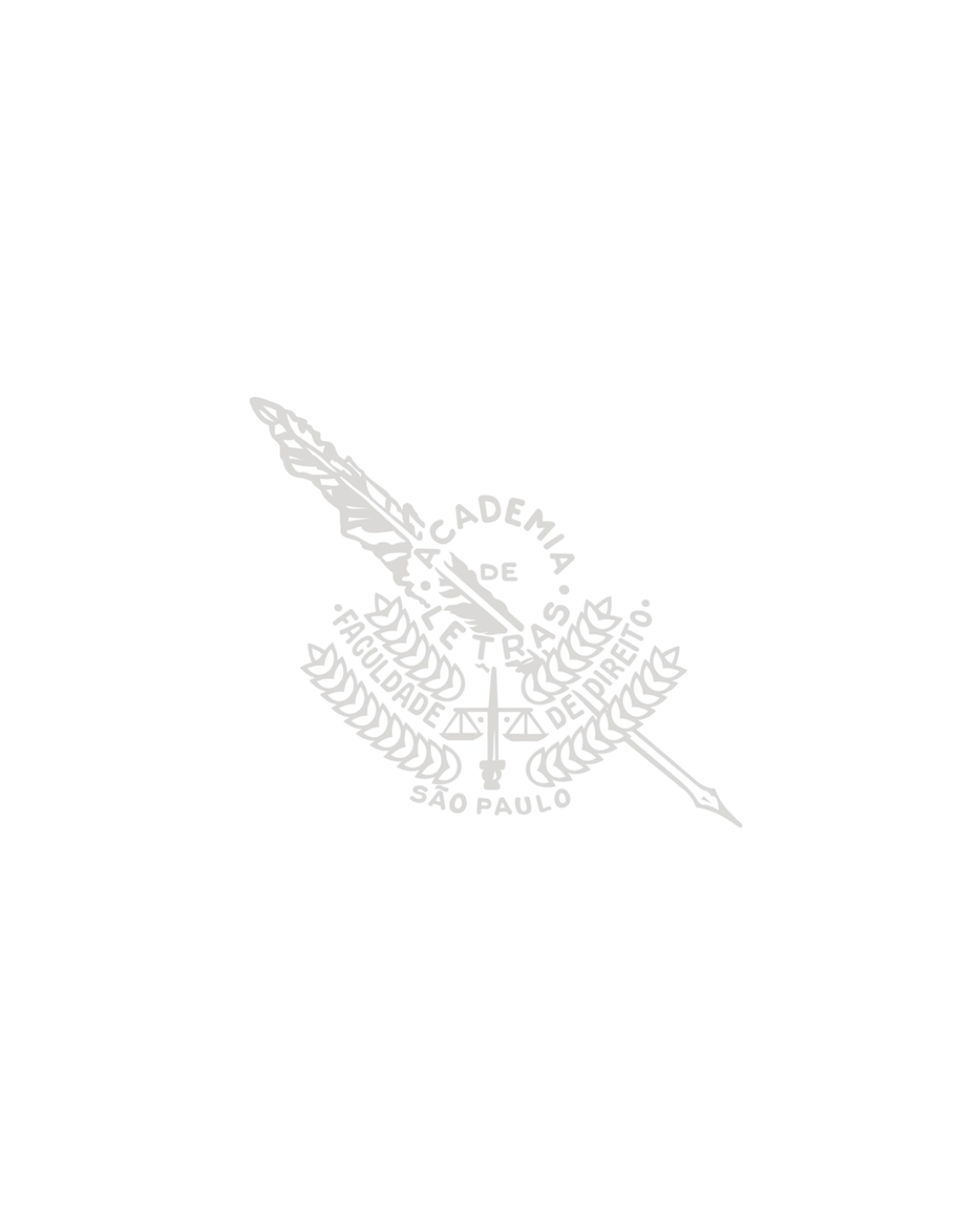 Logotipo em preto e branco com uma pena e uma foice, contendo o texto 'Academia de Teatro São Paulo'.