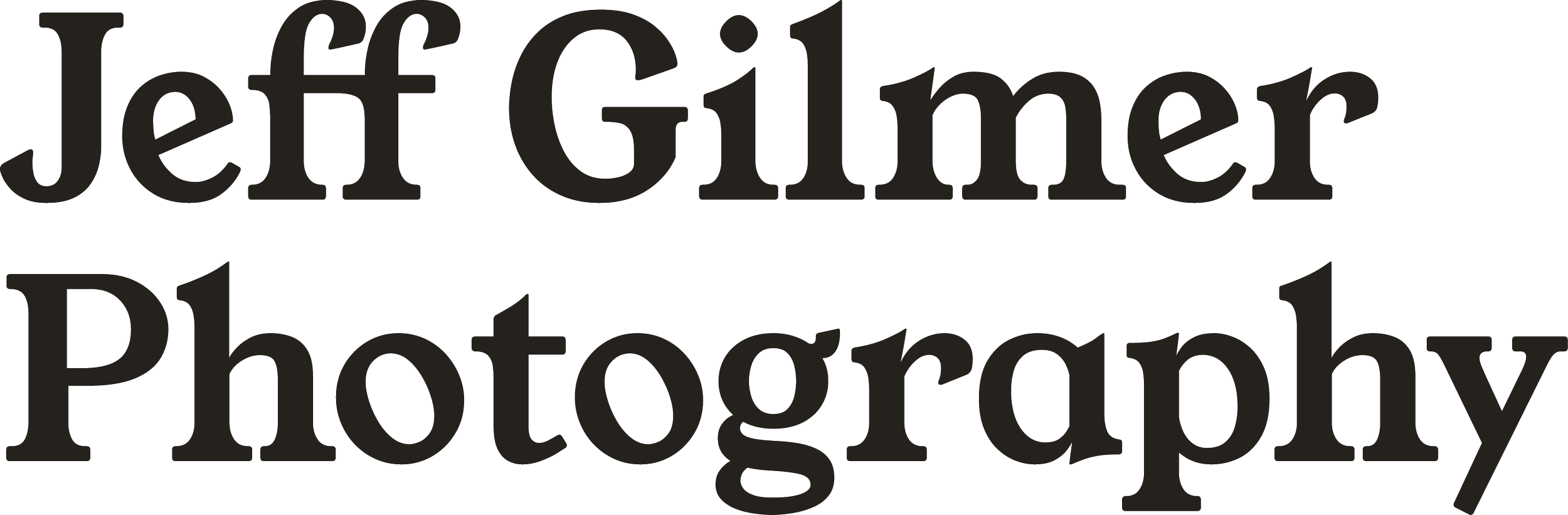 Jeff Gilmer Photography stacked mark — dark on light
