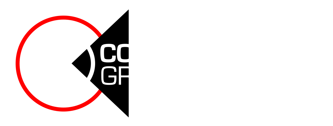 Logo of Concentric Group with concentric circles in black, white, and red on a black background.