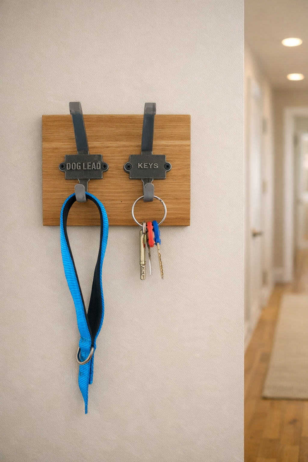 Dog lead and keys rack