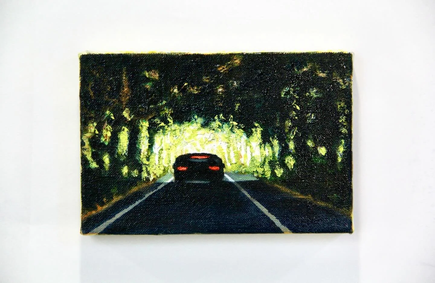 Oil on Linen, 4x6 inches 

Small follow up painting to Passenger Side 

#nightdrive #passenger #contemporaryart #imaginedlandcape #nightpainting
