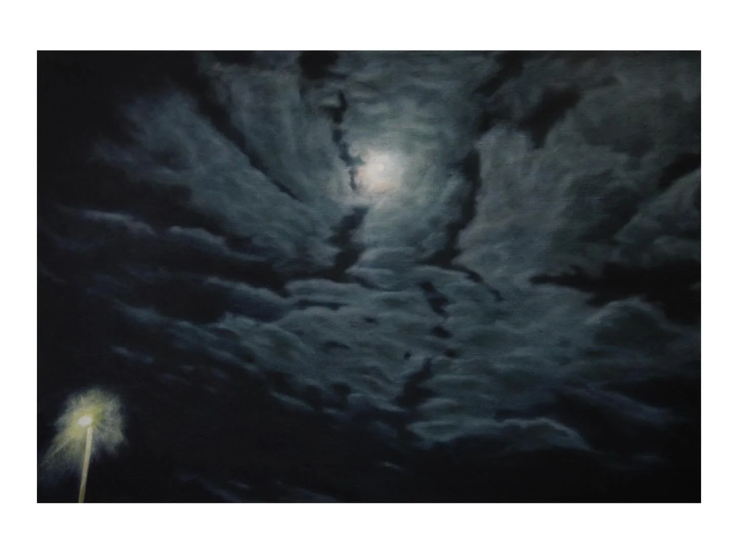 Moonbeam 

Oil Paint on Linen, 
62x42cm 

#nightpainting #moon #streetlight #nightsky #oilpainting