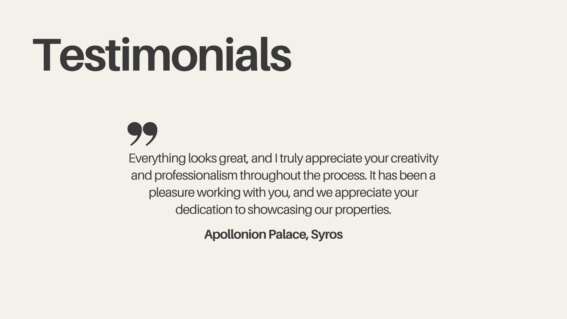 Testimonial section of my Media Kit