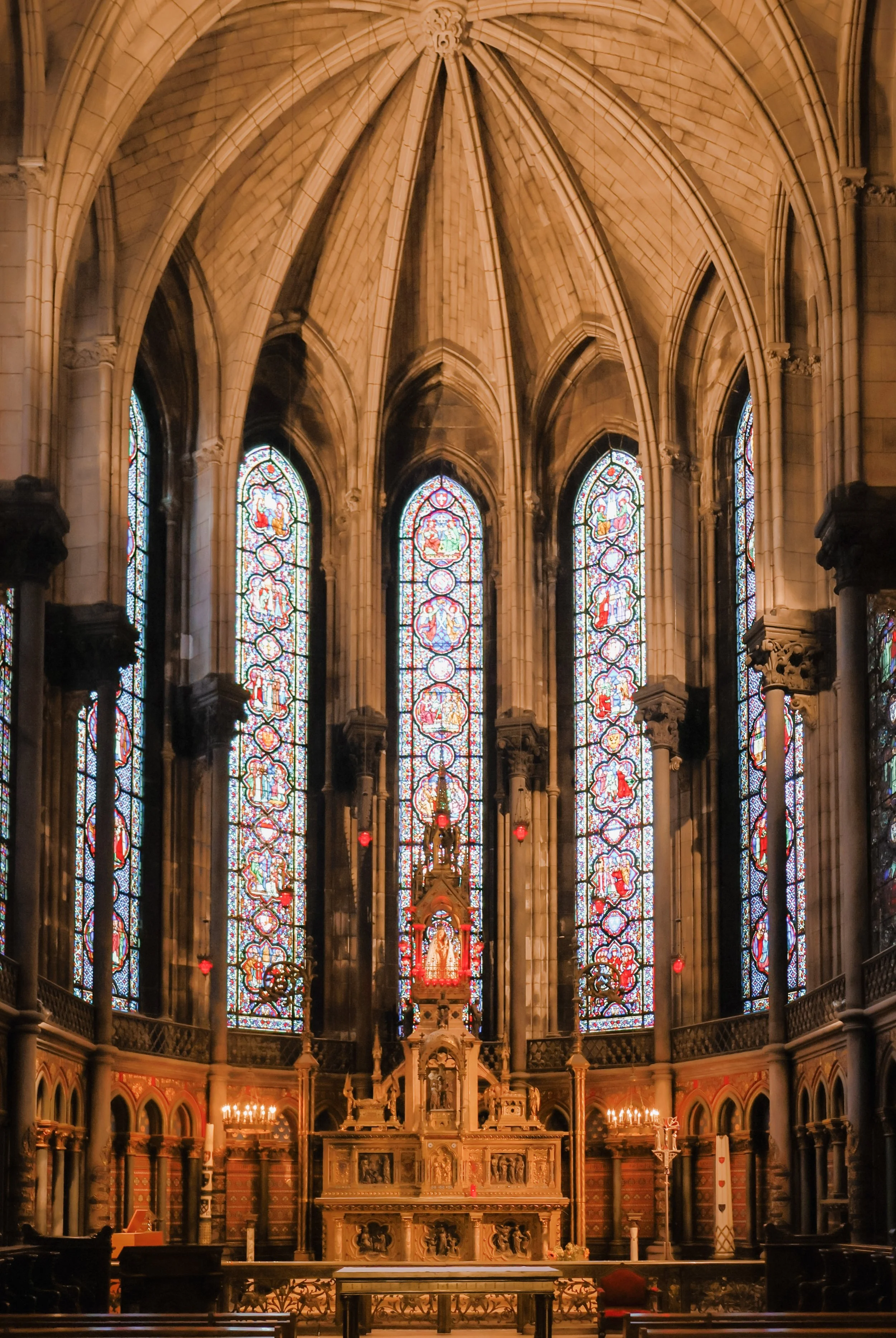 Beautiful stained glasses at the  Notre-Dame-de-la-Treille Cathedral in Lille