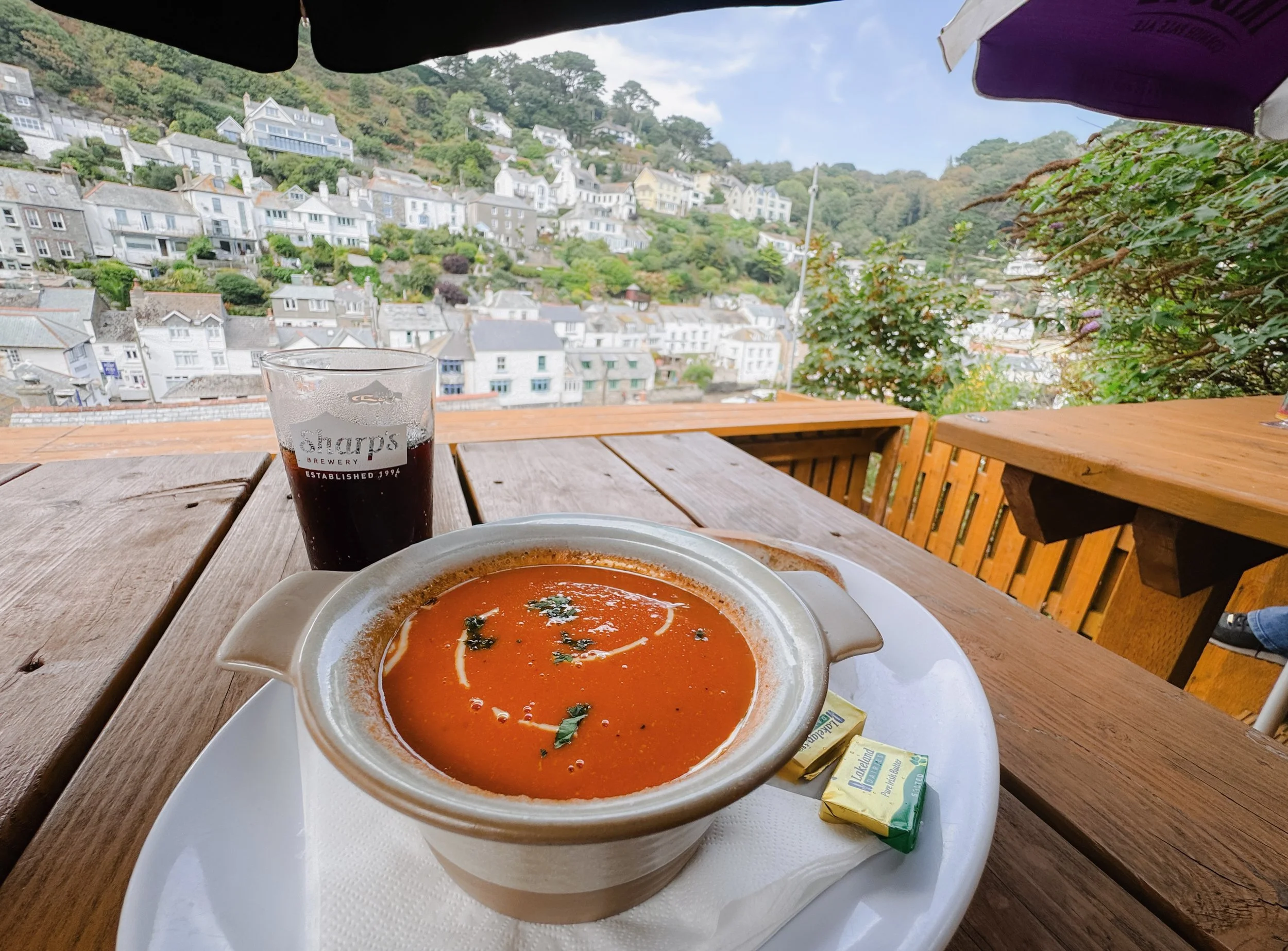 crab soup at The Three Pilchards in Polperro.JPG
