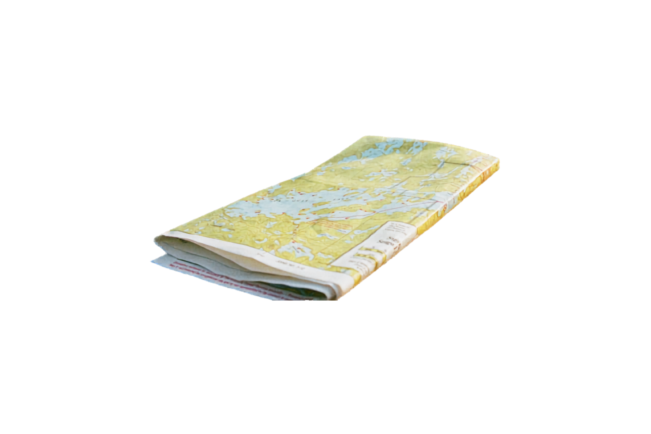 Folded map on a dark surface