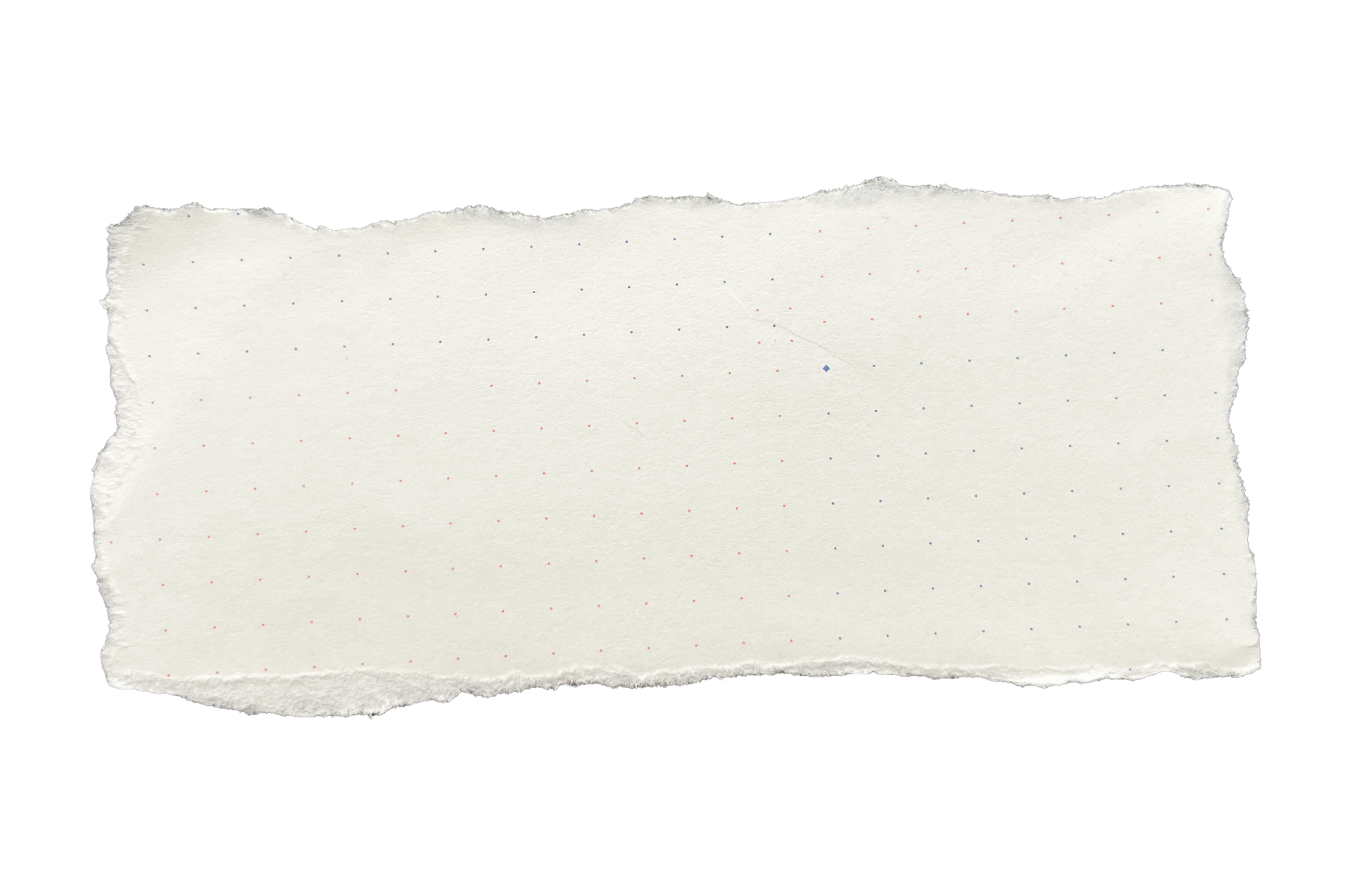 A torn piece of white paper with a dotted grid pattern and slightly rough edges.