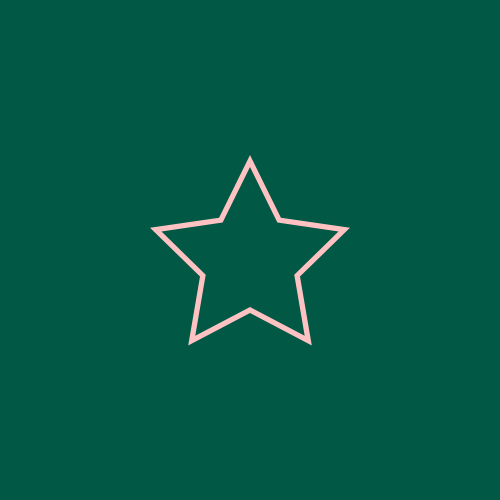Outline of a pink star on a dark green background.