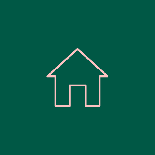 Outline of a house icon on a dark green background.