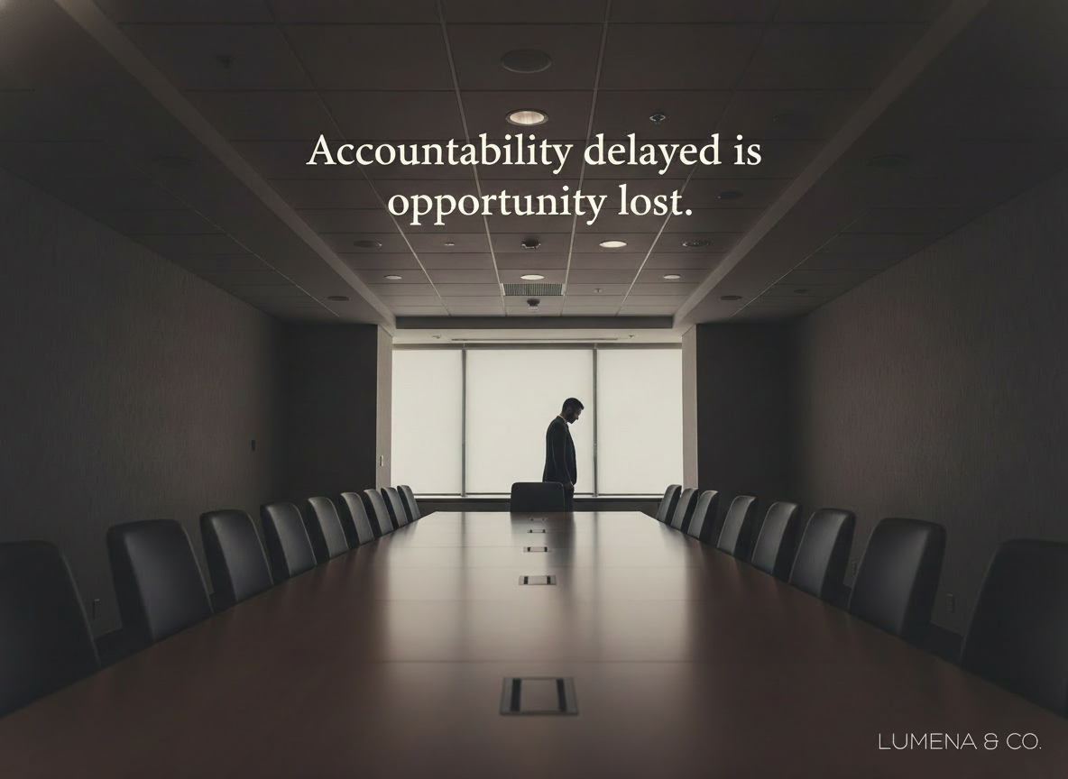 Accountability delayed is opportunity lost