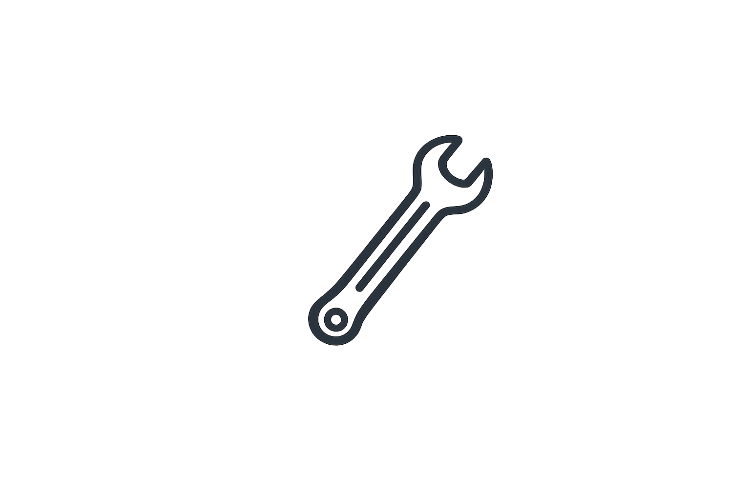 Line drawing of a wrench