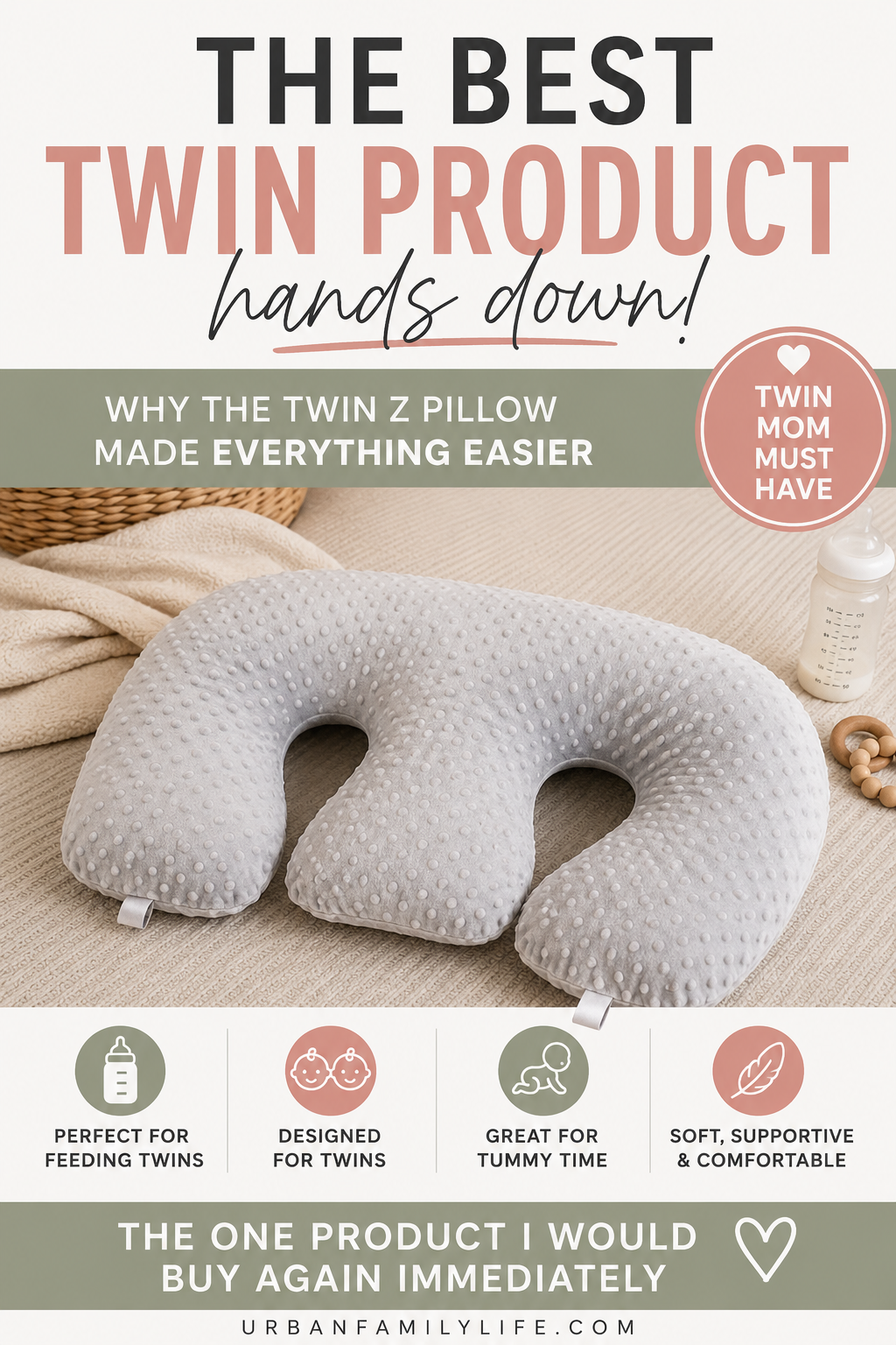 Best Product for Twin Moms? The Twin Z Pillow — No Question