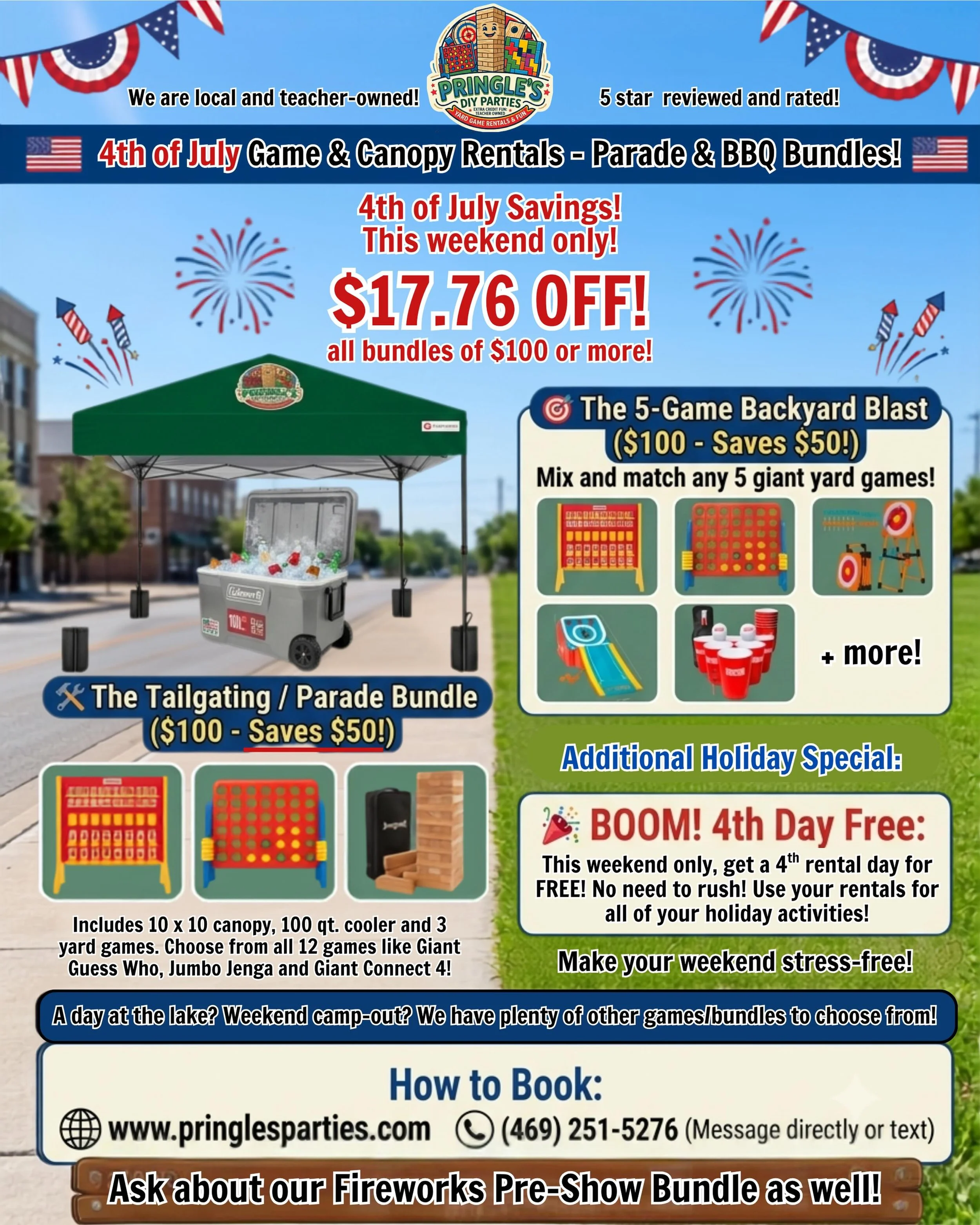Make your 4th of July weekend completely stress-free! Whether you are setting up early for the morning parade or hosting the ultimate backyard family cookout, Pringles DIY Parties has you covered. 🍔🌭

Get the Parade Tailgate Bundle to have the ulti
