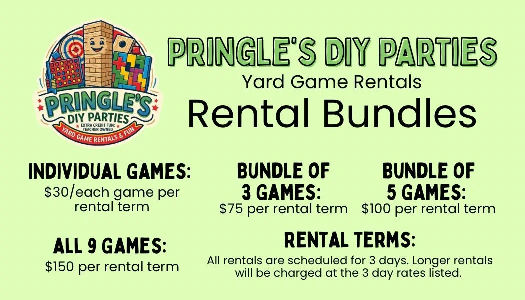 Affordable bundles for all of your yard game/party rental needs!
