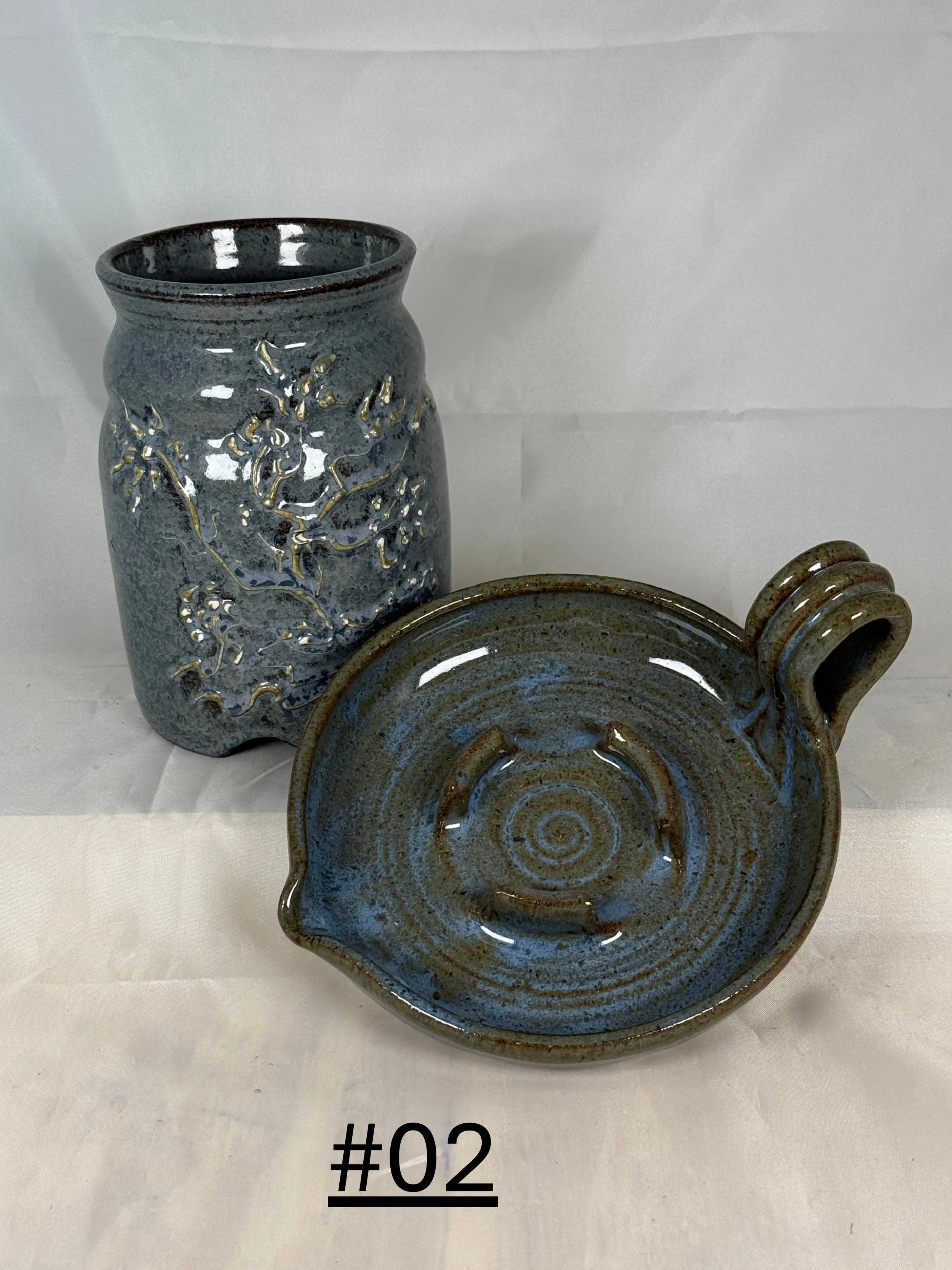 Two Piece Hand Thrown Stoneware Bacon Cooker