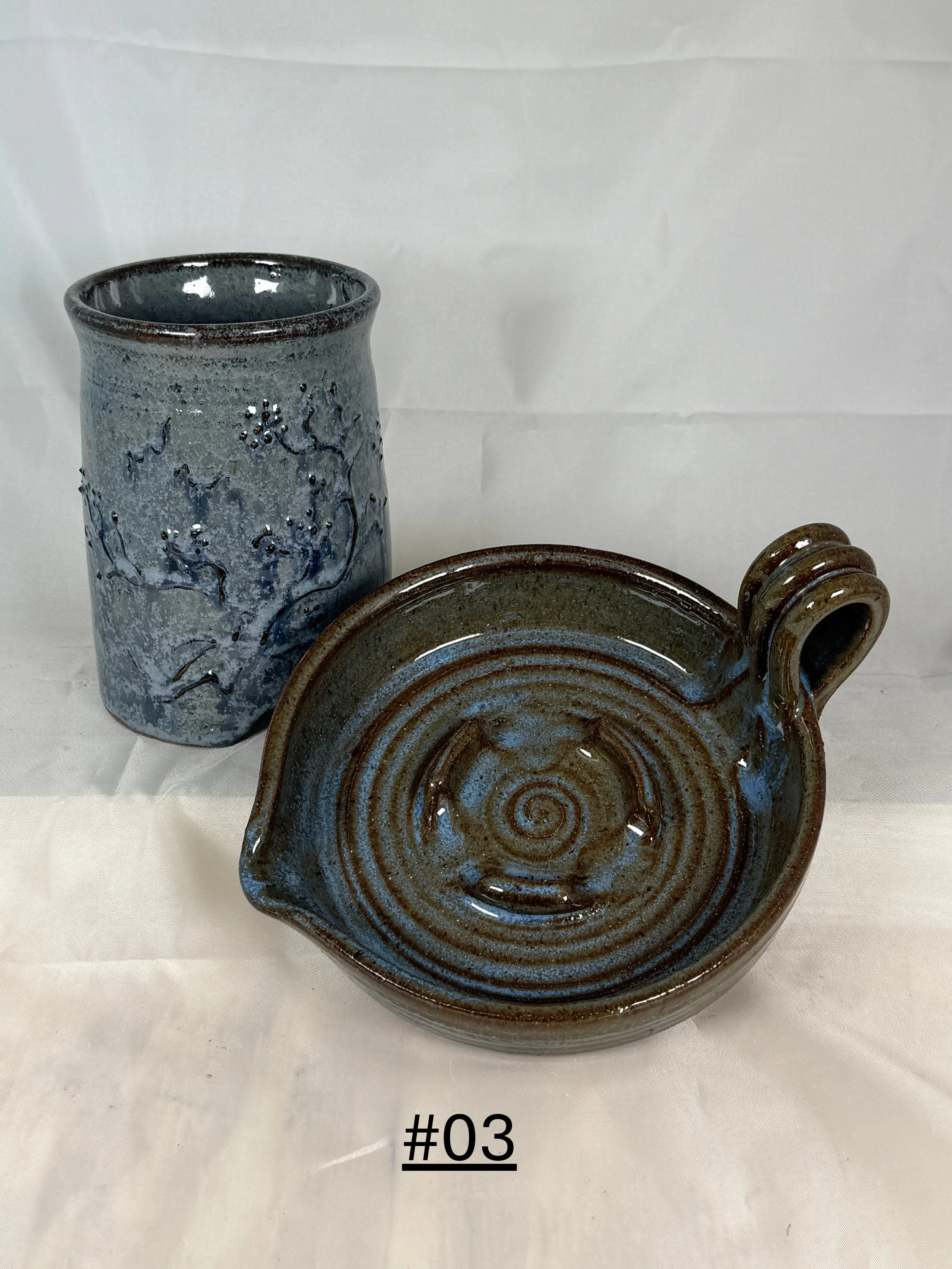 Two Piece Hand Thrown Stoneware Bacon Cooker