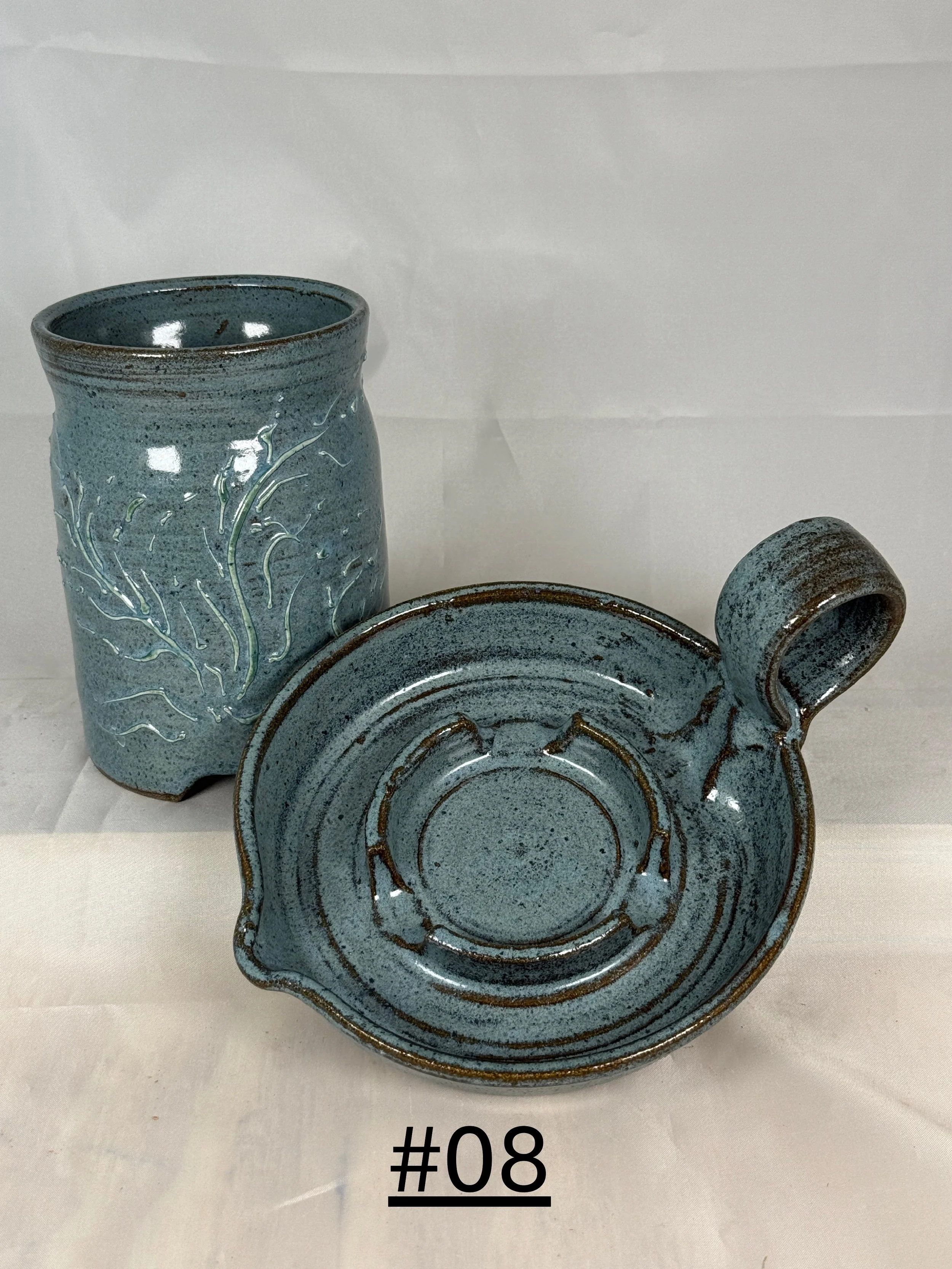Two Piece Hand Thrown Stoneware Bacon Cooker