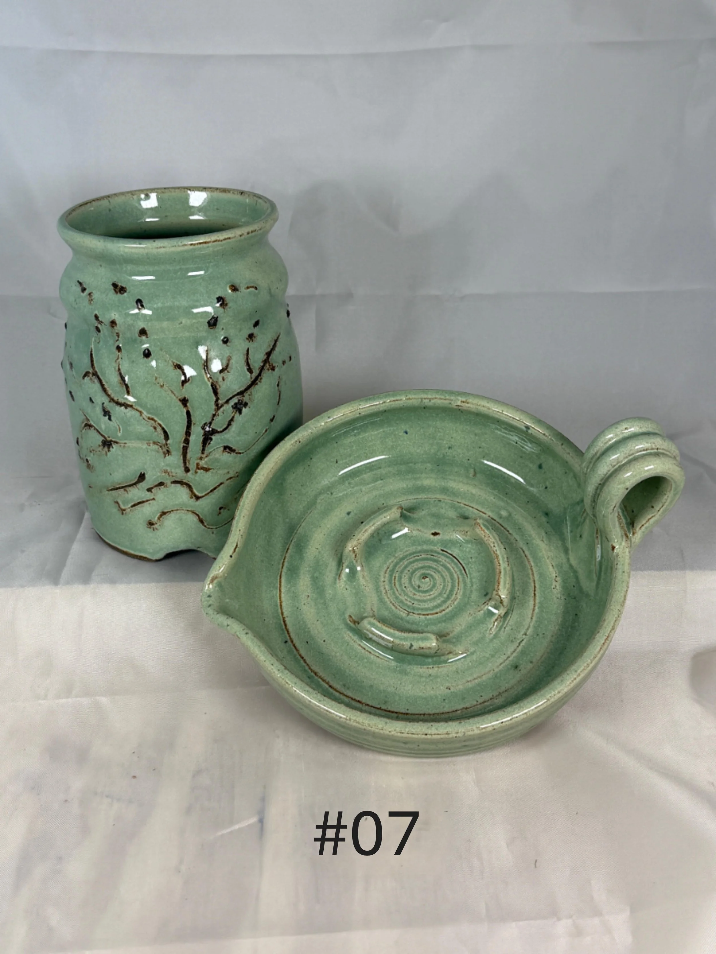 Two Piece Hand Thrown Stoneware Bacon Cooker