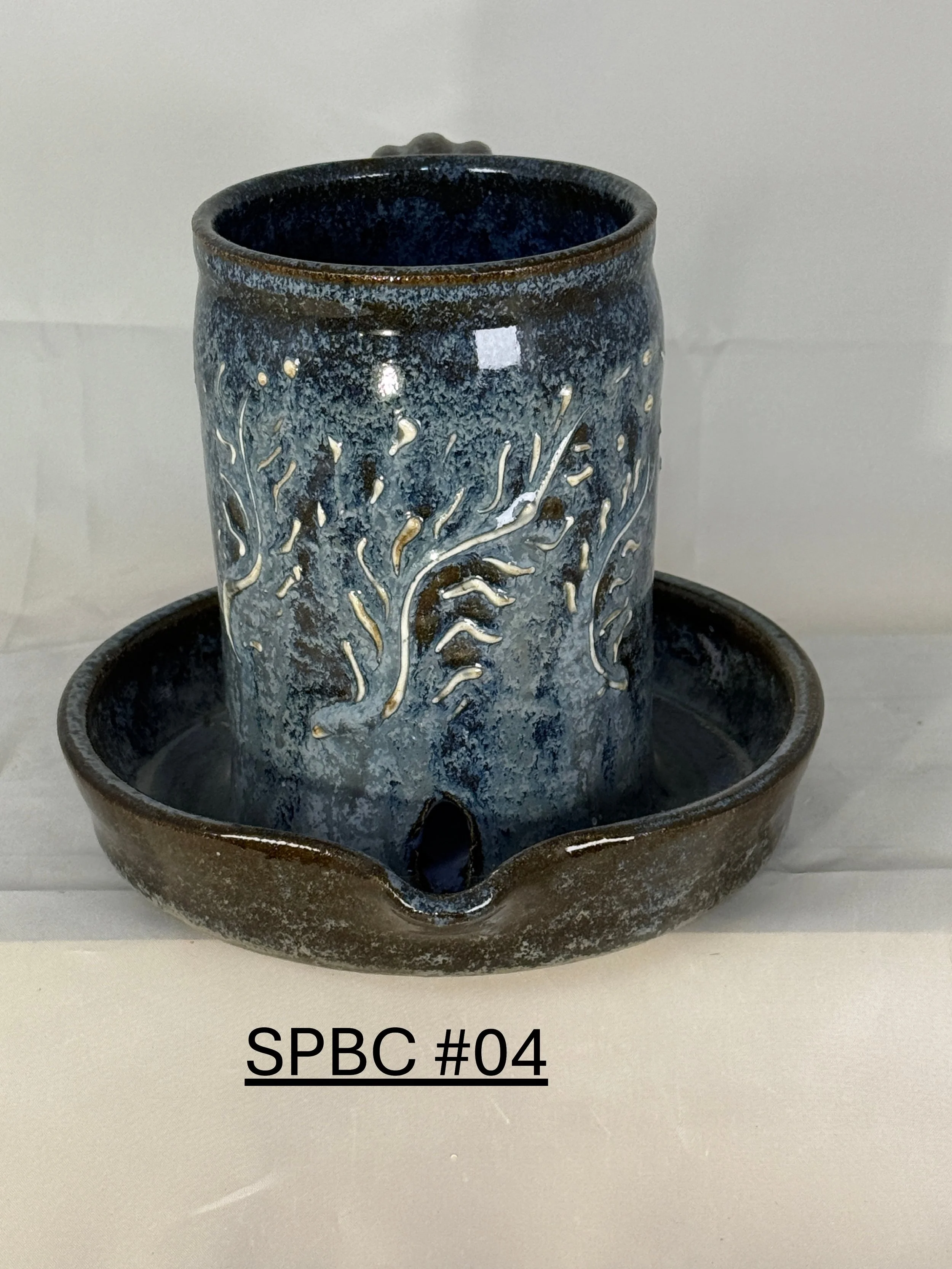 One Piece Handmade Stoneware Bacon Cooker.