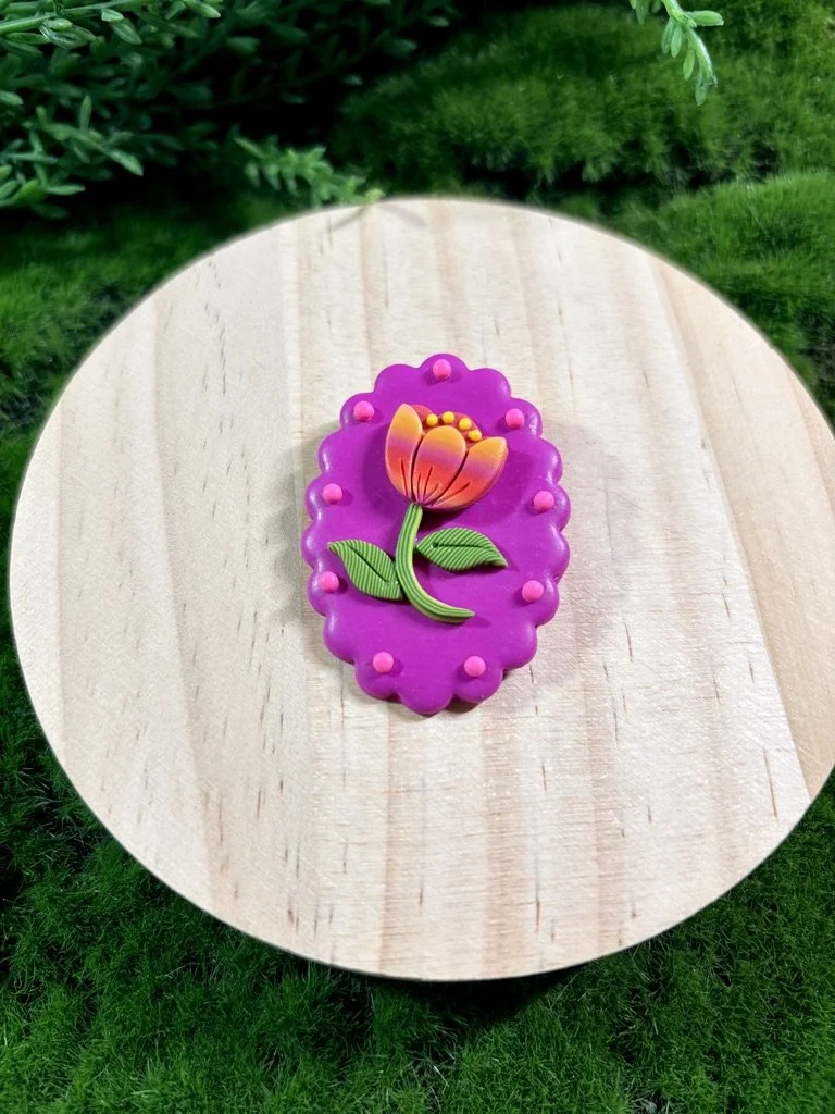 Magenta Tulip Brooch