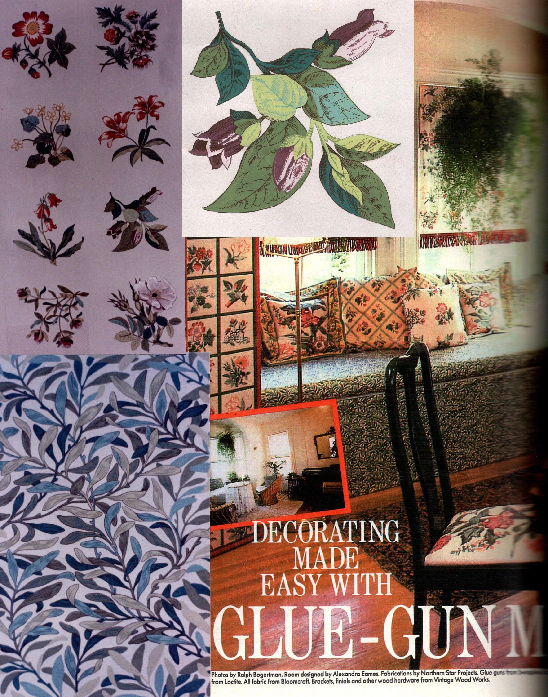 Bloomcraft/Family Circle/Botanical Collection Created by Barbara Teague/Painted Sample/Printed Fabrics Shown
