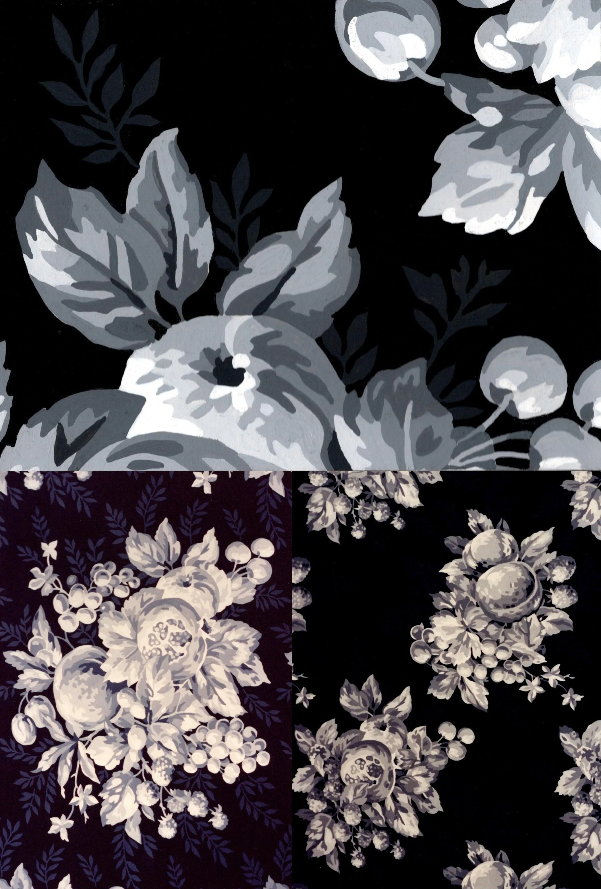 Bardwil Linens/Fruit Tablecloth Design & Detail/Painted Sample/Woven Fabric