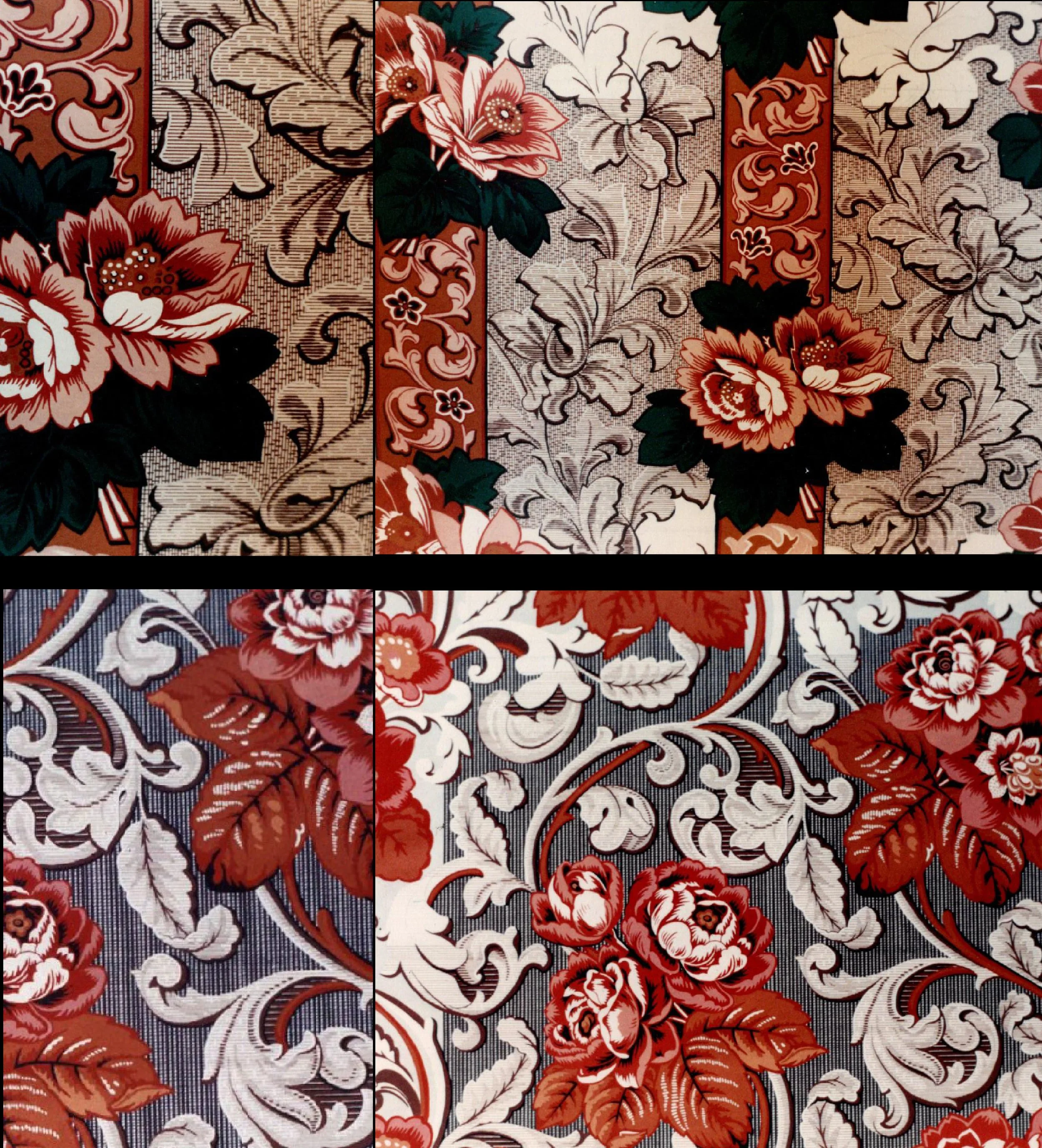 Bloomcraft/2 Reproductions from the Museé des Arts Décoratifs Collection/"Palais Stripe" & "Soiree" with Details/Printed Fabrics