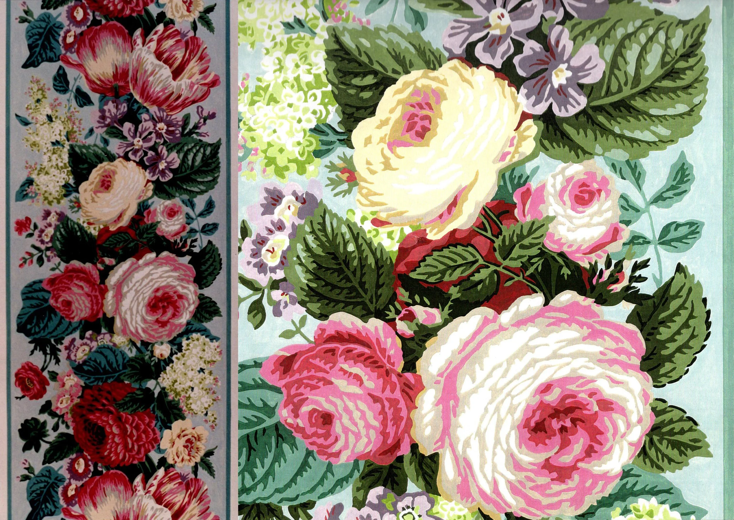 Greef/Floral Border/Painted Sample/Printed Fabric
