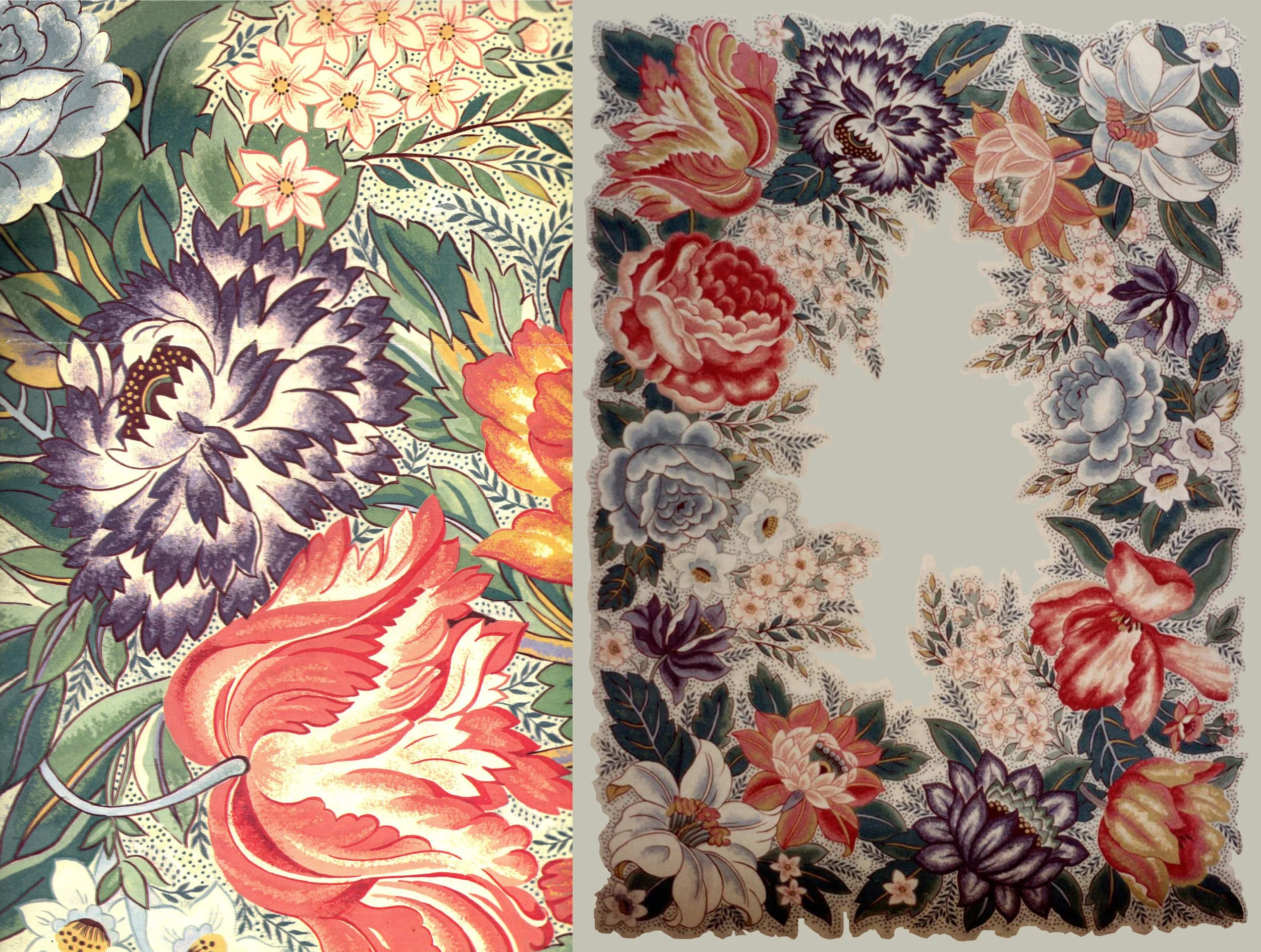Westpoint Stevens/Floral Border Pillowcase Design/Painted Sample/Bedding