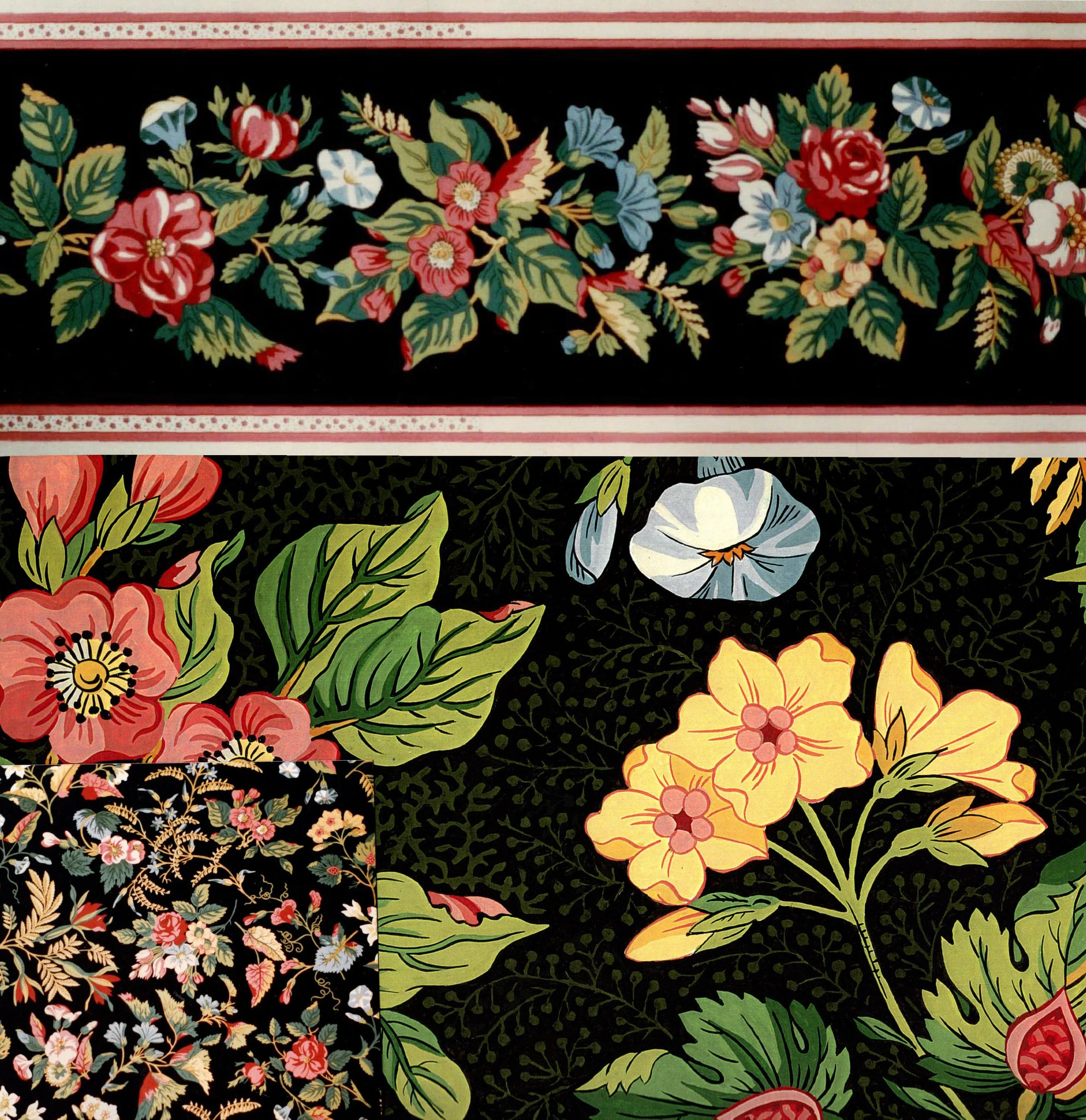 Imperial Wallpaper/Reproductions of Allover & Border from the Design Library/Painted Sample