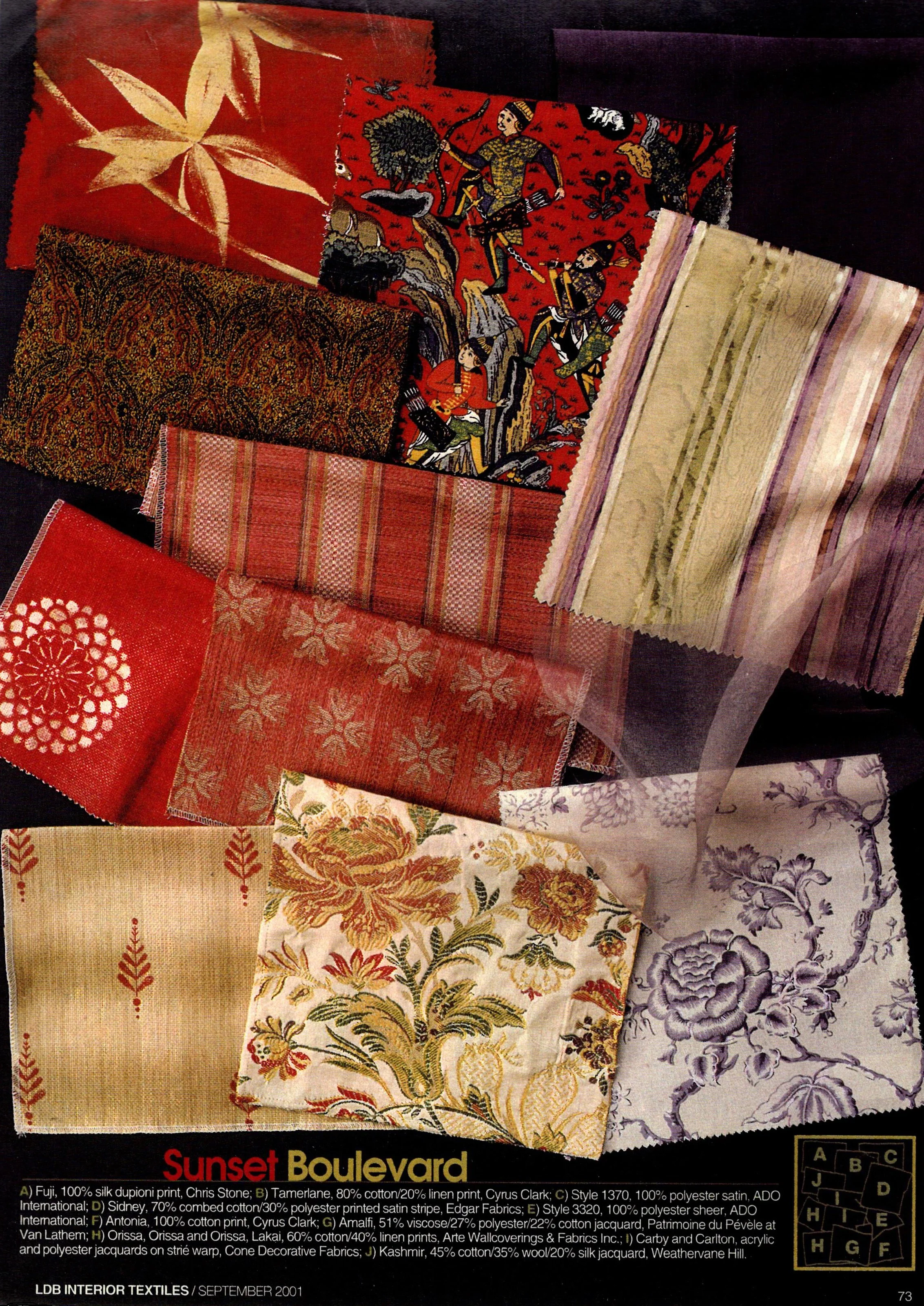 Cyrus Clark/LDB Interior Textiles/"Tamerlane"/Printed Fabric
