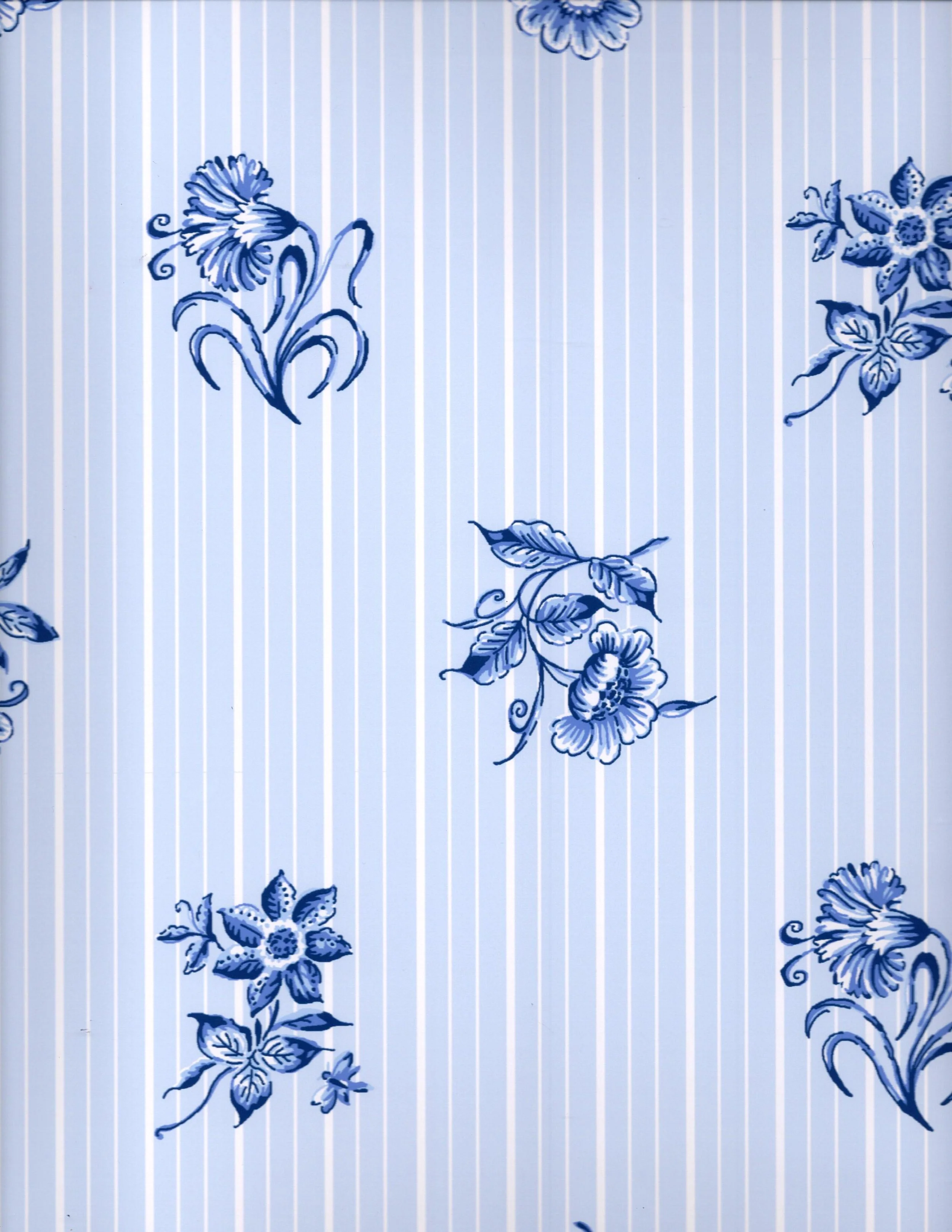 Carole Hochman/English Embroidery on Blue Stripe