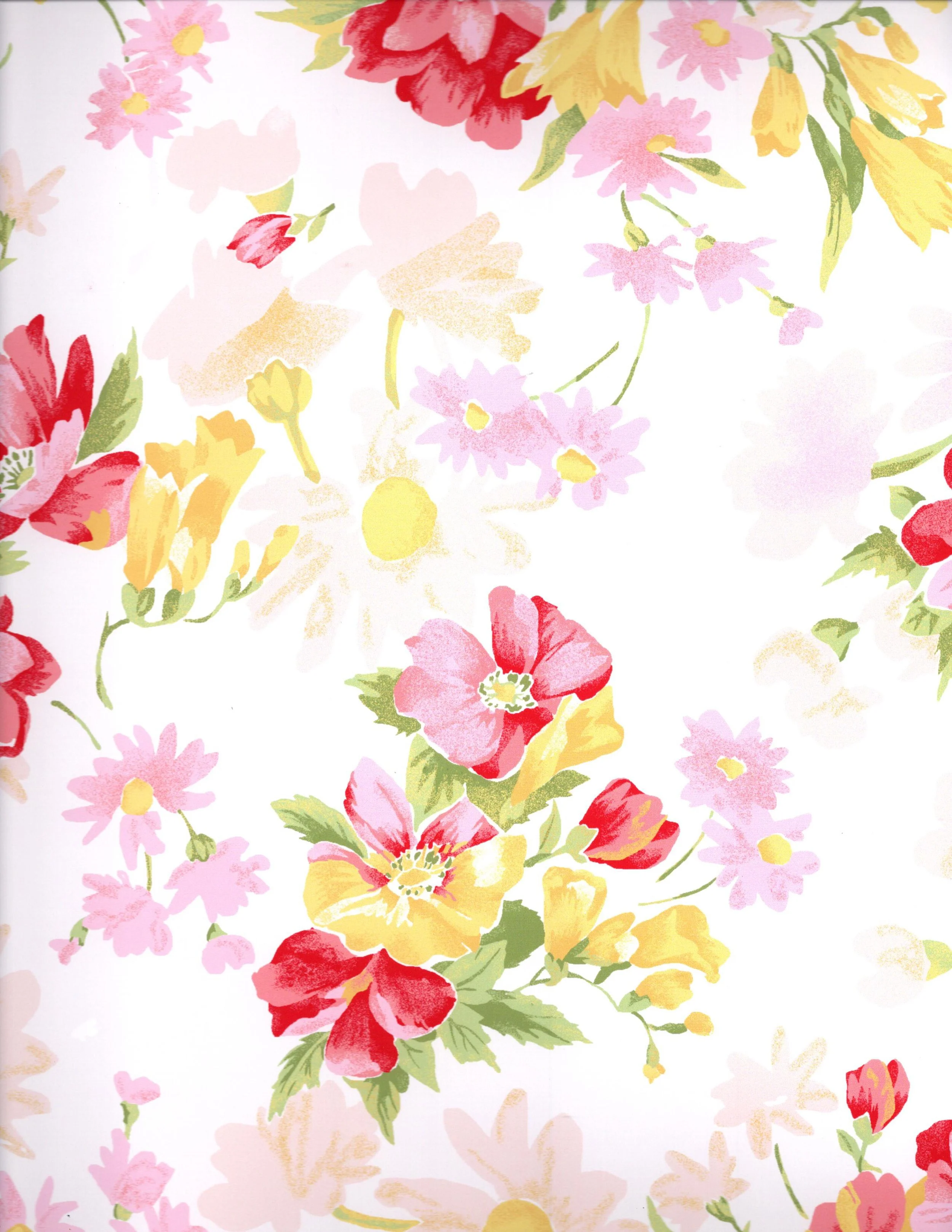 Carole Hochman/Bouquets with Faded Floral Background