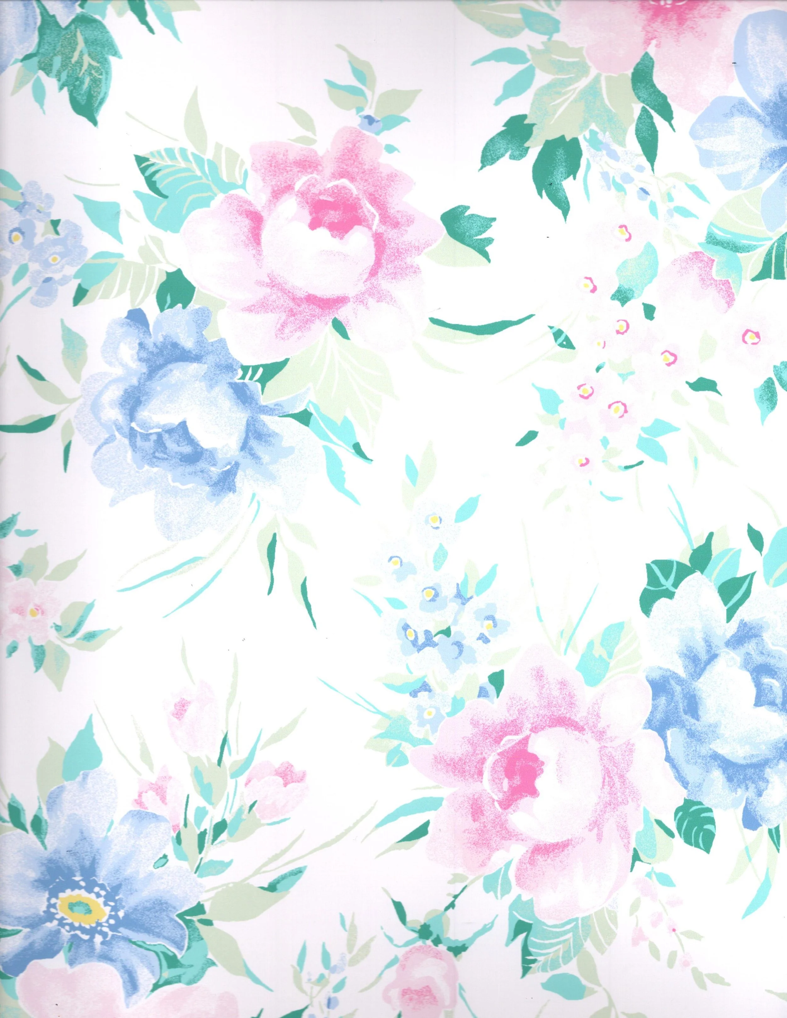 Carole Hochman/Pink & Blue Rose Floral
