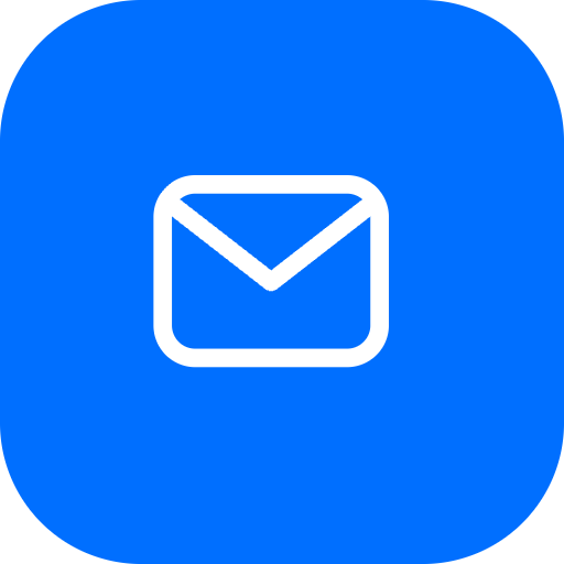 Symbol für E-Mail oder Nachricht auf blauem Hintergrund