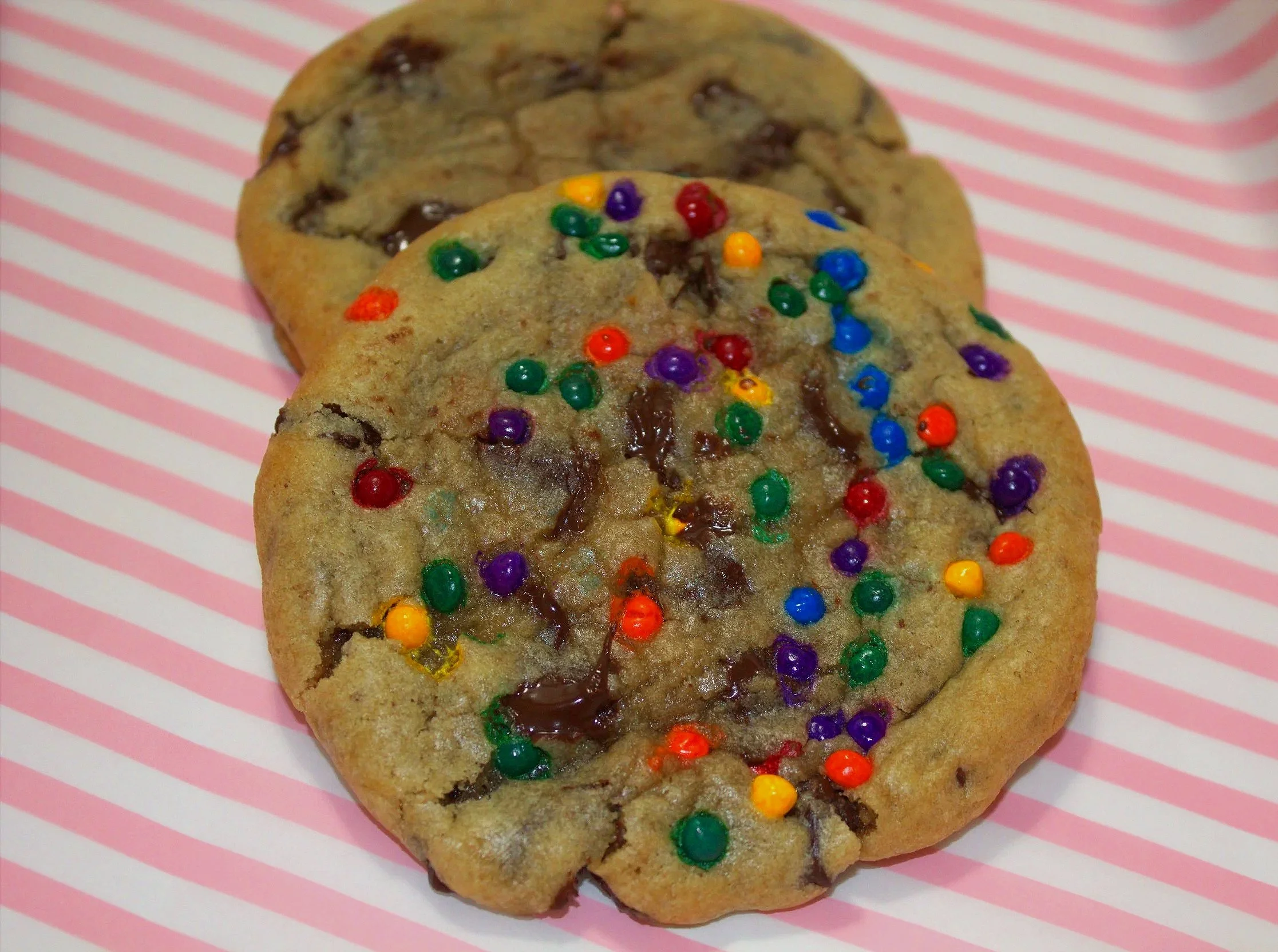 Choco Chip Cookie with Rainbow Candy coated Chocolate sprinkles