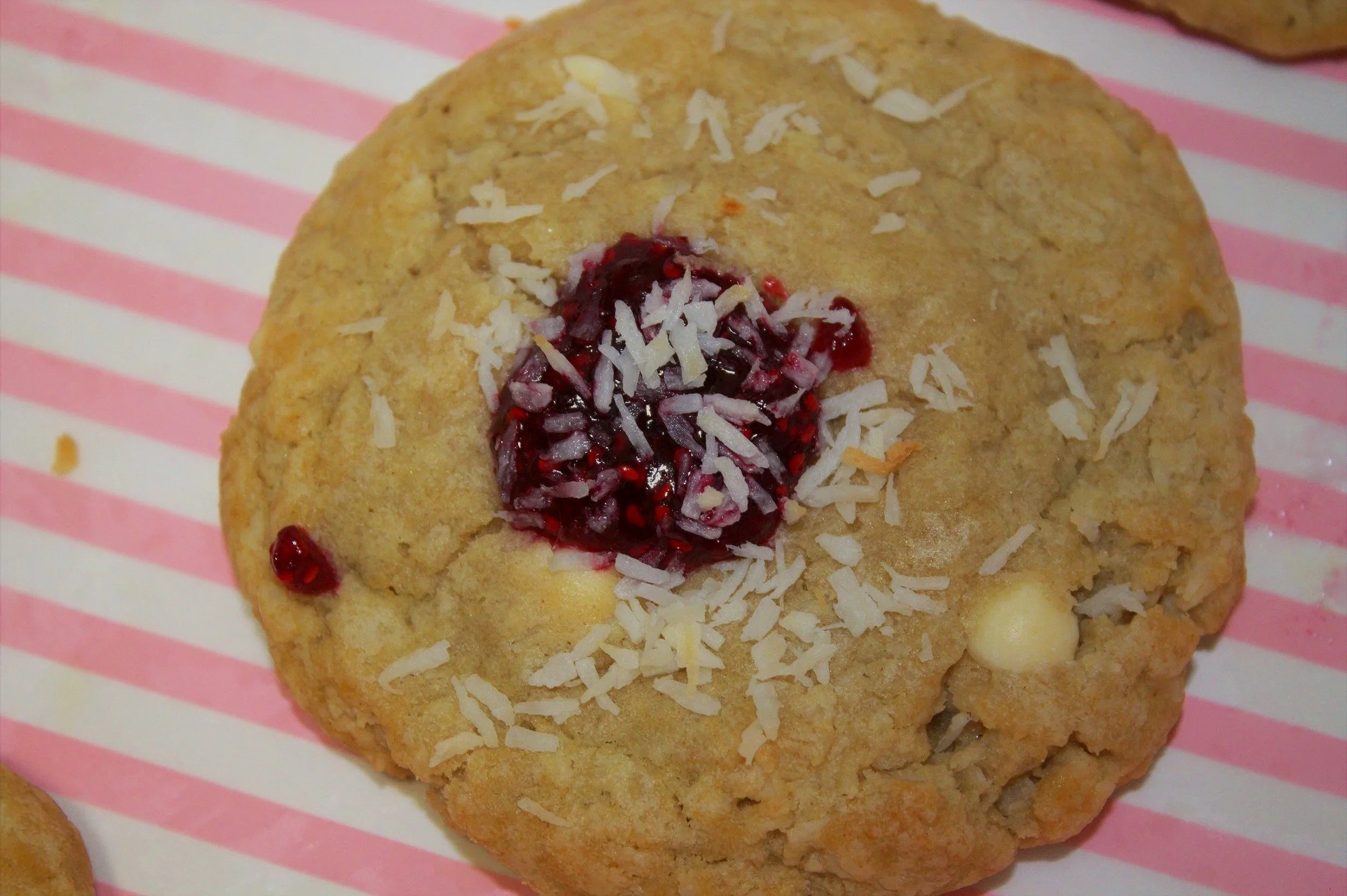 Raspberry Filled Coconut Cookie