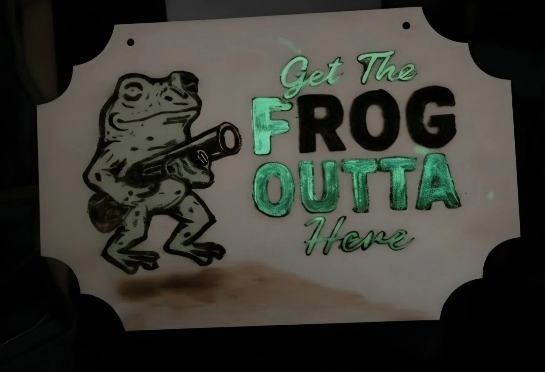 Decorative sign - glow in the dark - signature design