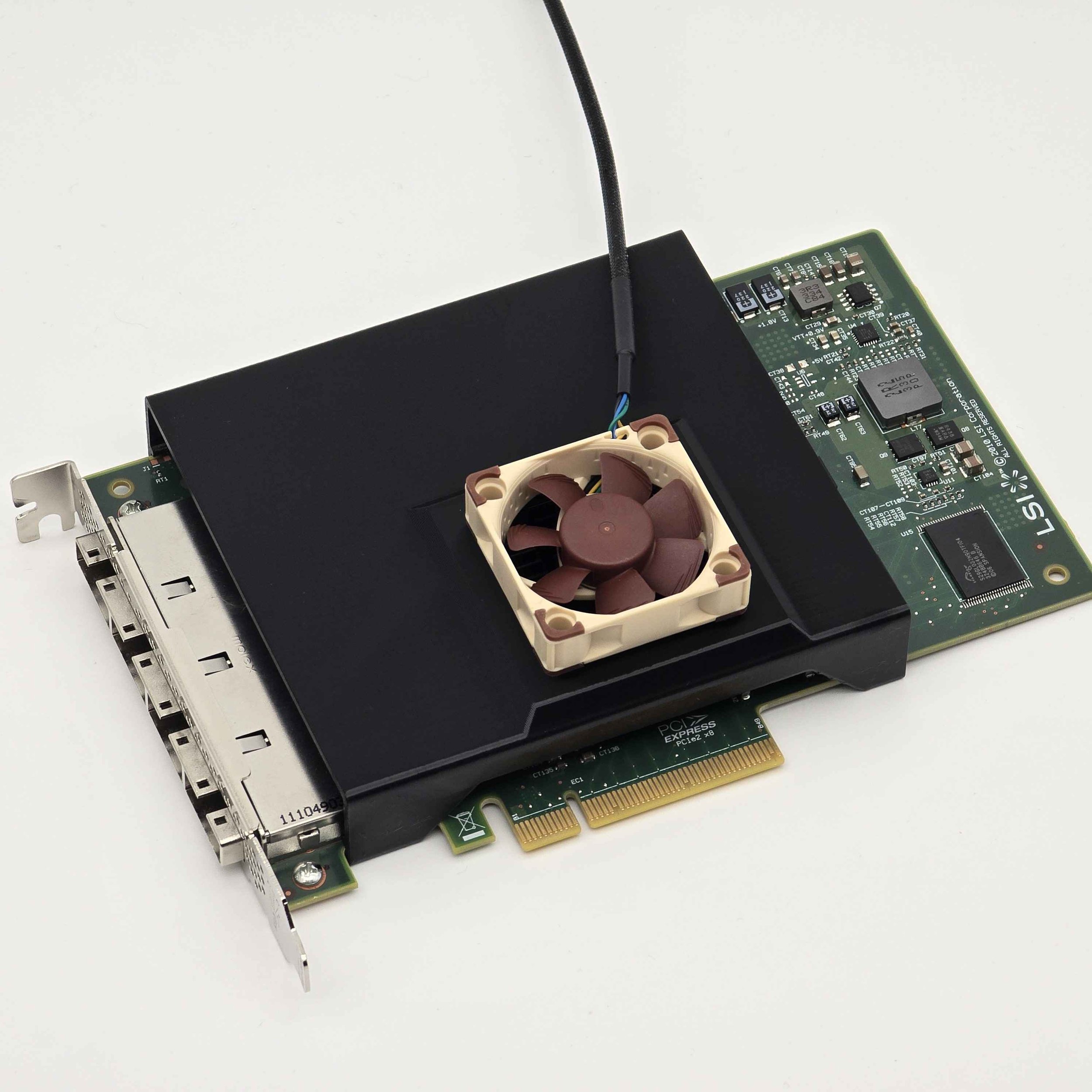 LSI 9201 16e SAS HBA Noctua Fan Mount Cooling Shroud Cooler