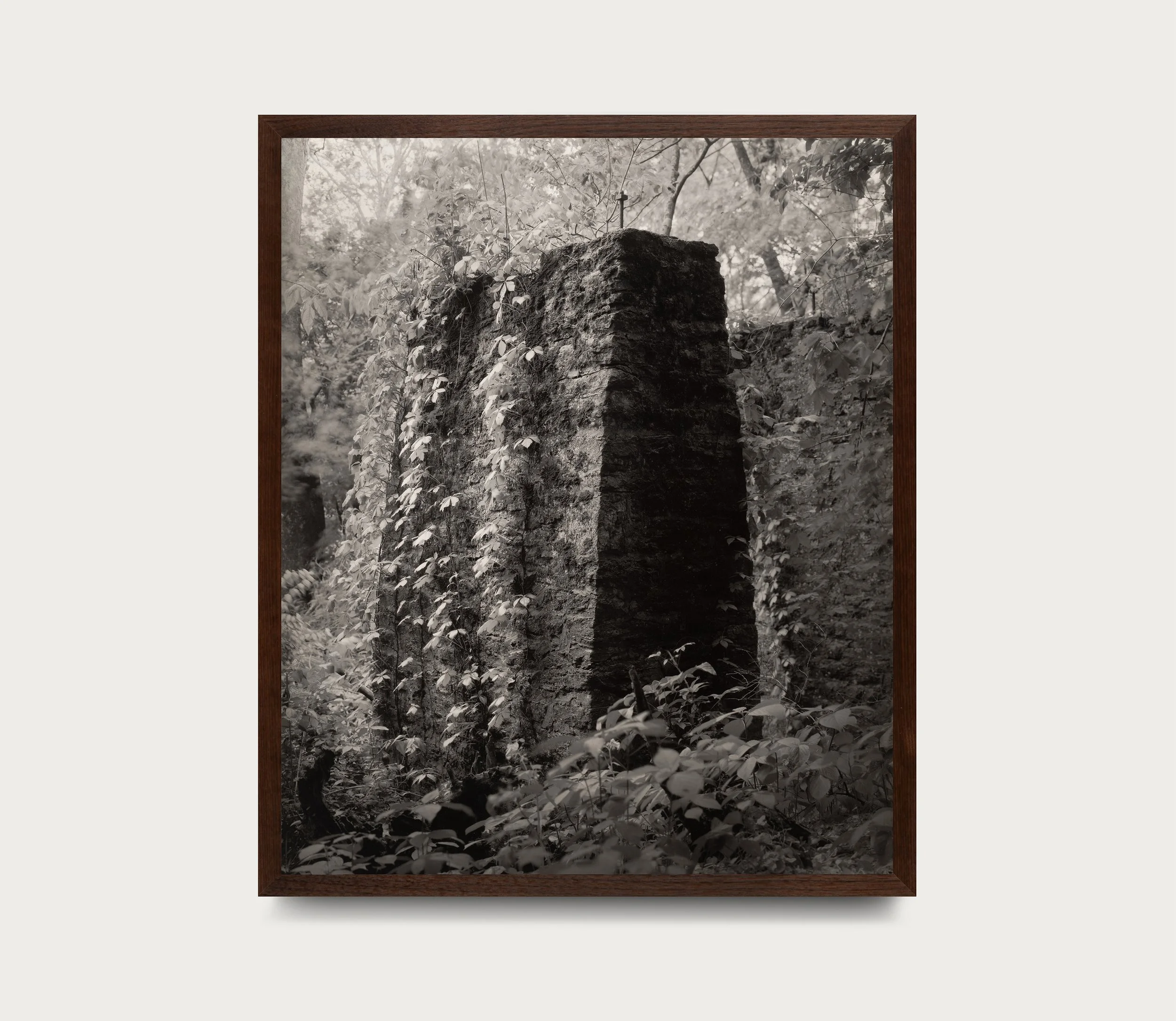 Trestles, Civil War Gun Powder Factory, 2026 // hand-printed split-toned gelatin silver print from large format negative, 20X16"