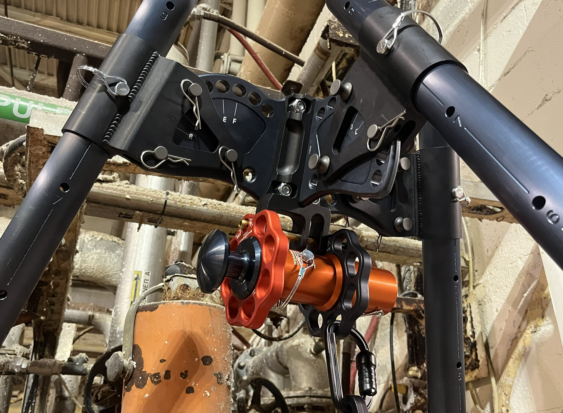 Confined Space Rescue Standby Services provided by Station 1 Safety and Rescue in a manufacturing workplace using a tripod rescue system.