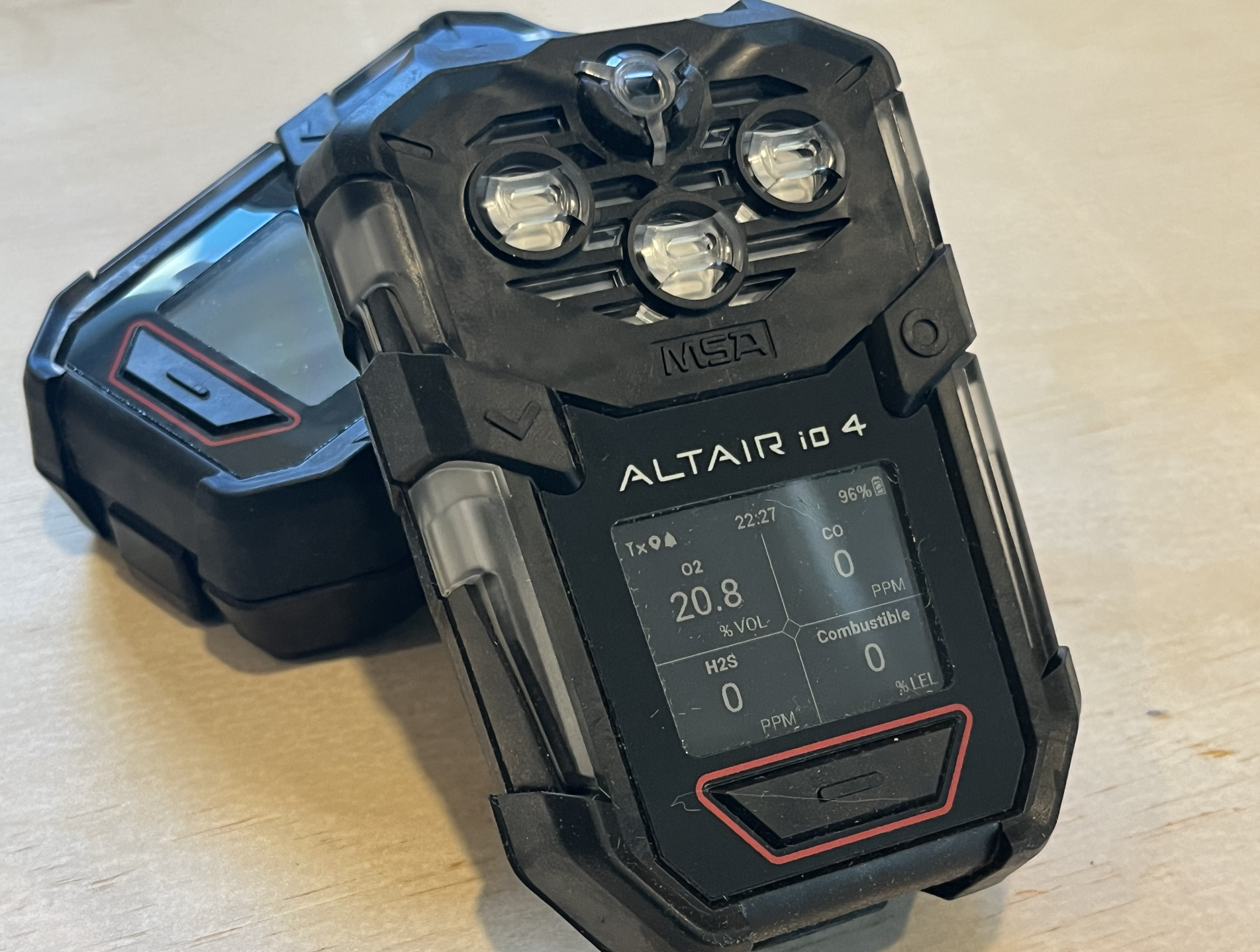 Station 1 Safety and Rescue's Confined Space Air Monitoring equipment, the Altair iO4 Air Monitor bumped and calibrated and ready for use in a Confined Space.