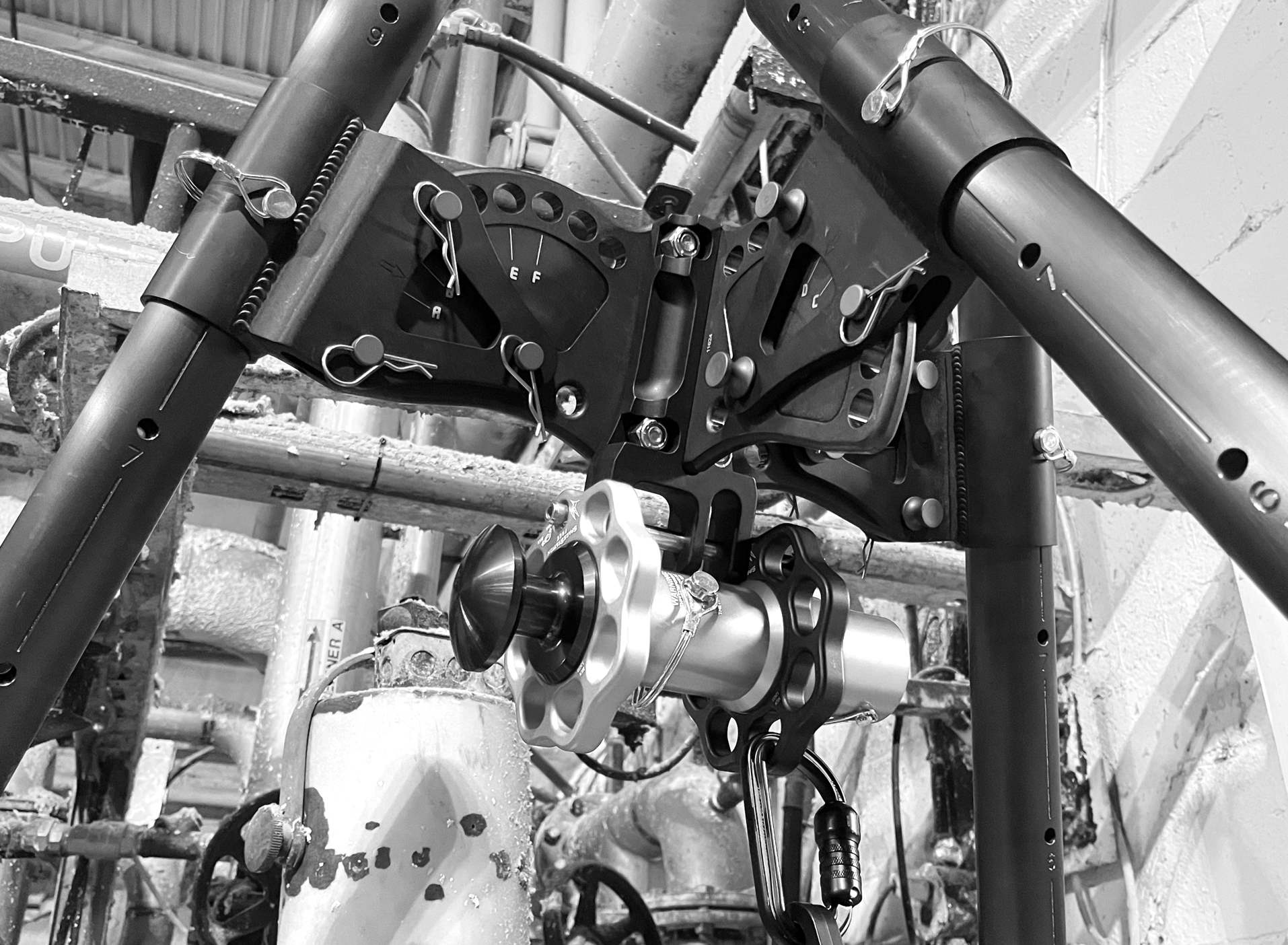 Confined Space Rescue Standby Services provided by Station 1 Safety and Rescue in a manufacturing workplace using a tripod rescue system to support workers entering and exiting