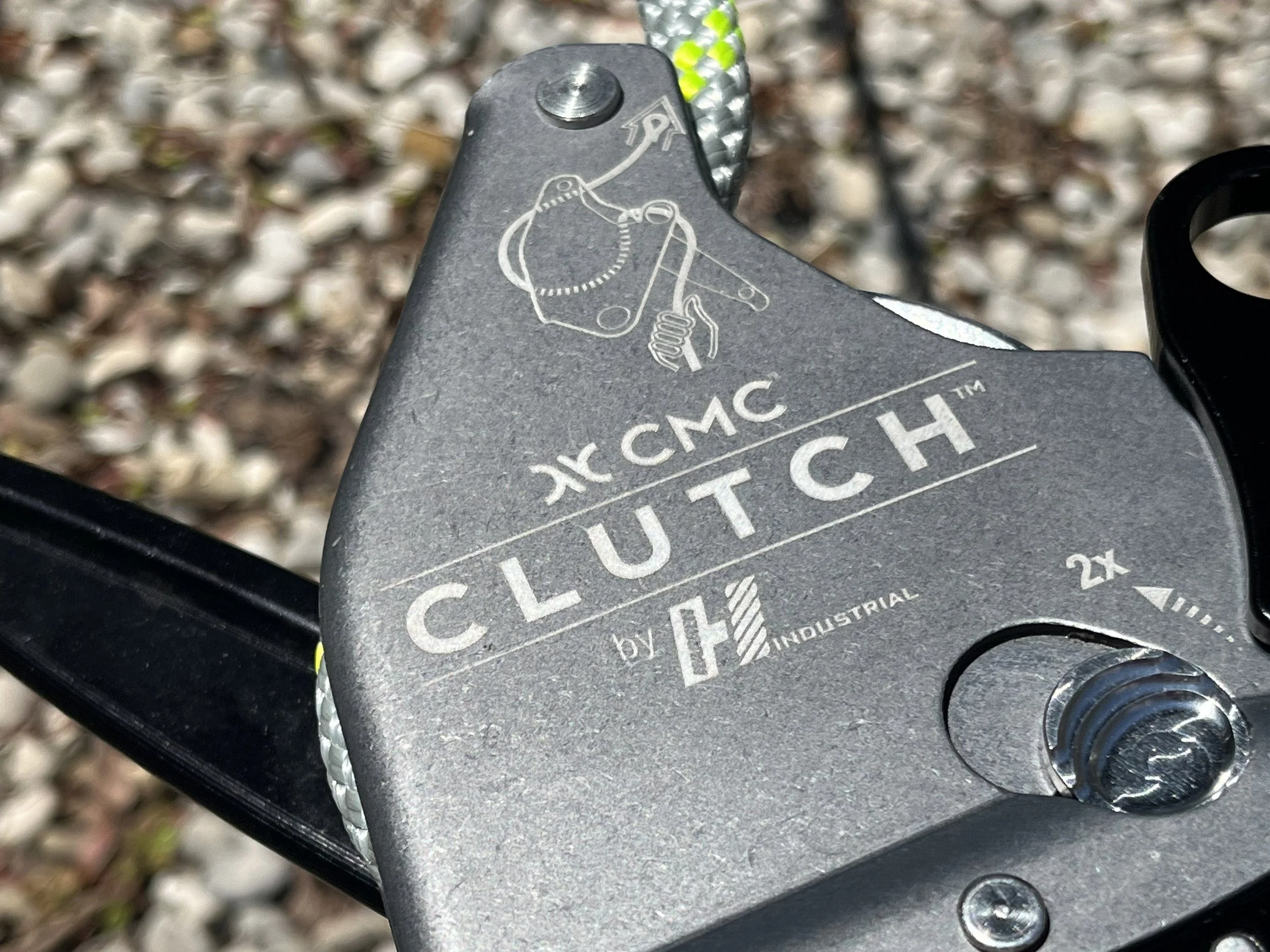 Station 1 Safety and Rescue's High Angle Equipment for rescuing workers who have fallen over a edge and need rescue from our team. Completing an inspection on the equipment. CMC Clutch from Harken.