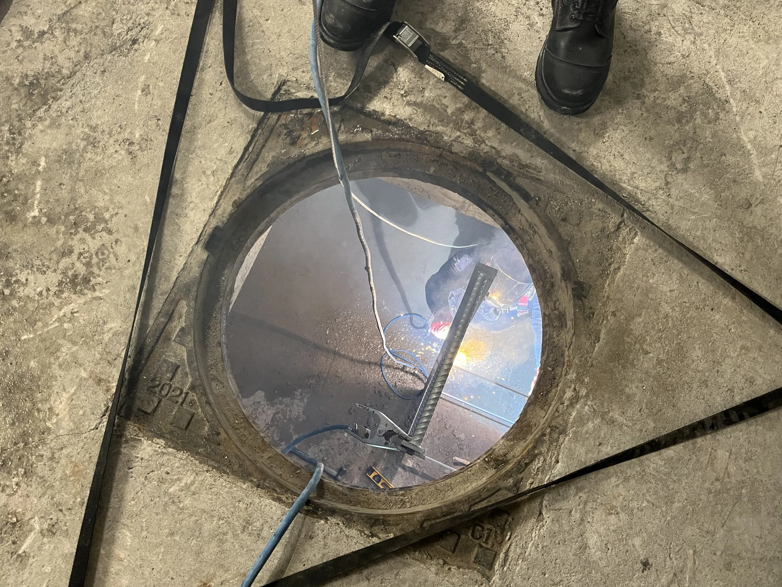 CONFINED SPACE RESCUE FOR NEWLY INSTALLED CISTERN ACCESS LADDER